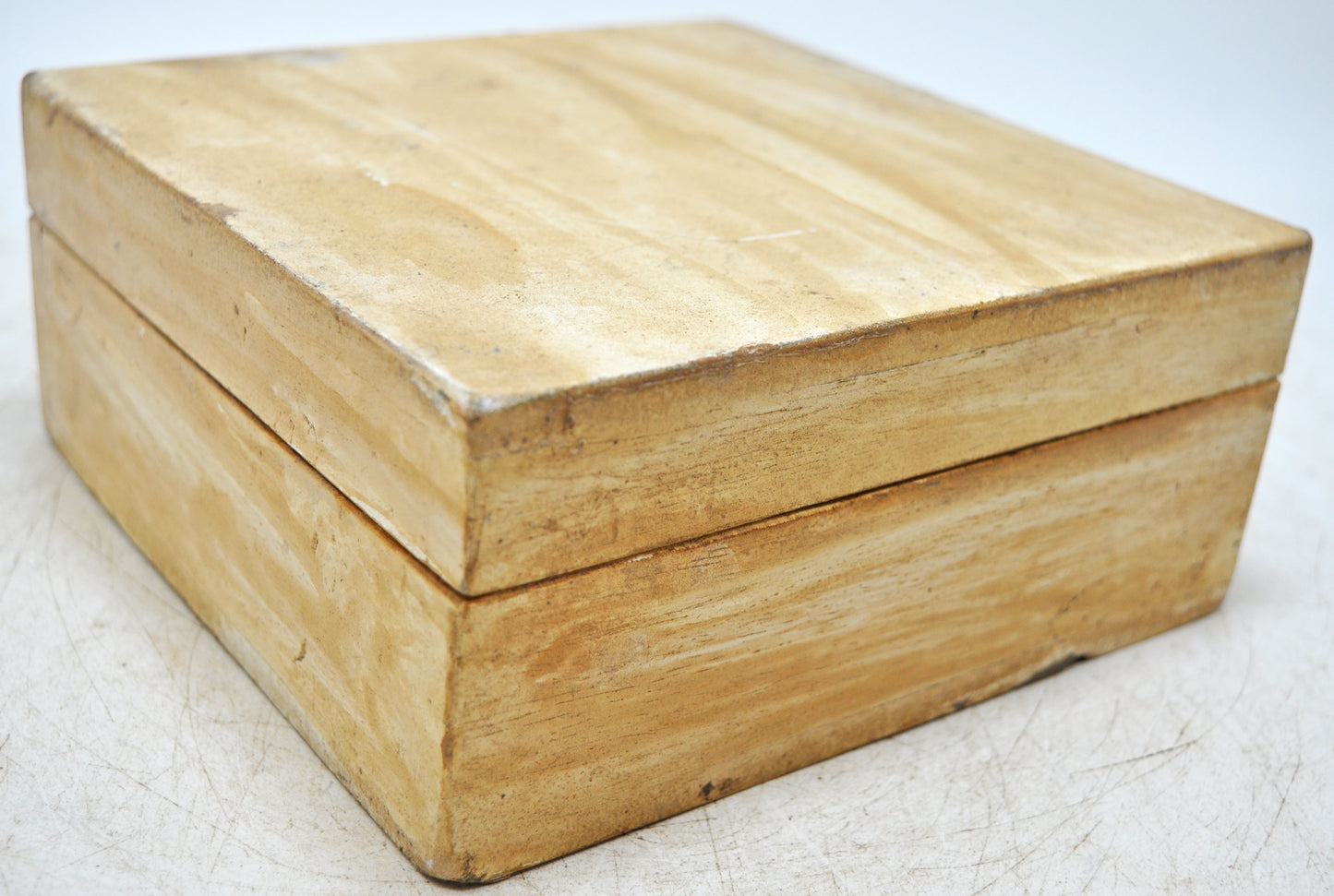 Vintage Wooden Square Storage Chest Box Original Old Hand Crafted