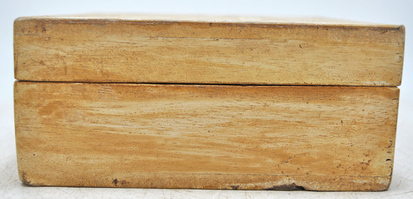 Vintage Wooden Square Storage Chest Box Original Old Hand Crafted