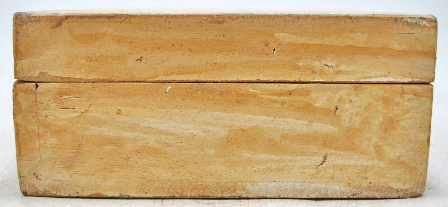 Vintage Wooden Square Storage Chest Box Original Old Hand Crafted