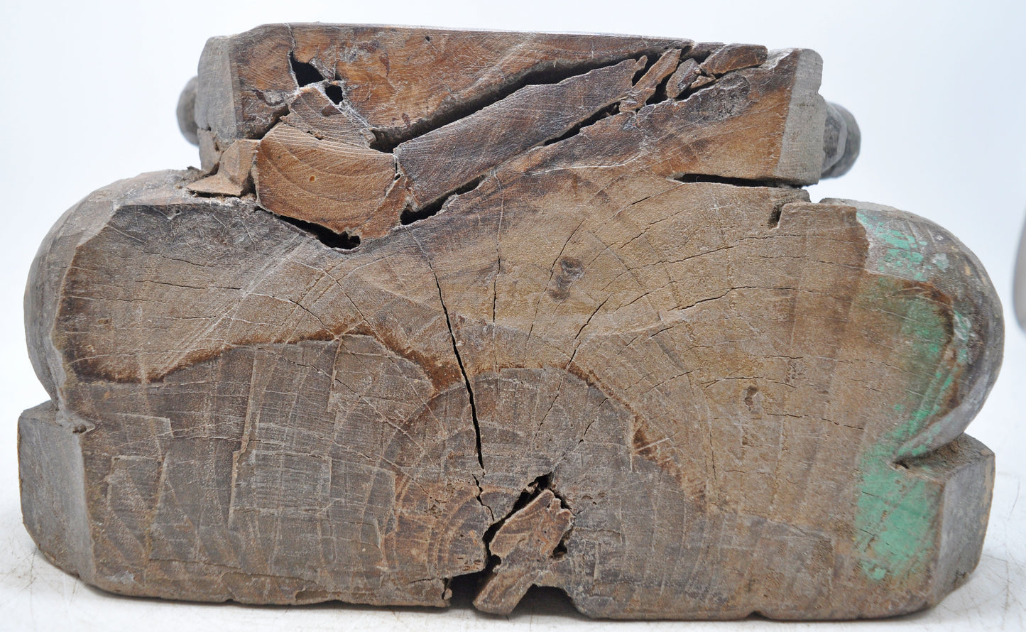 Antique Wooden Pillar Column Base Candle Holder Original Old Fine Hand Carved