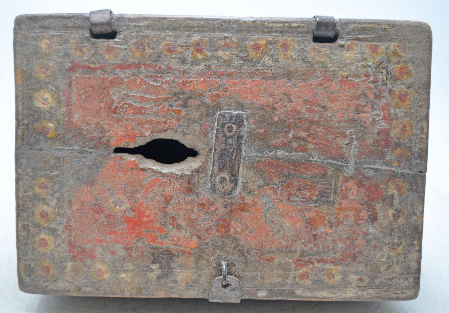 Antique Wooden Cash Galla Box Original Old Hand Crafted Fine Painted