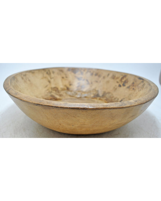 Antique Wooden Roung Dough Kneading Parat Bowl Original Old Hand Carved