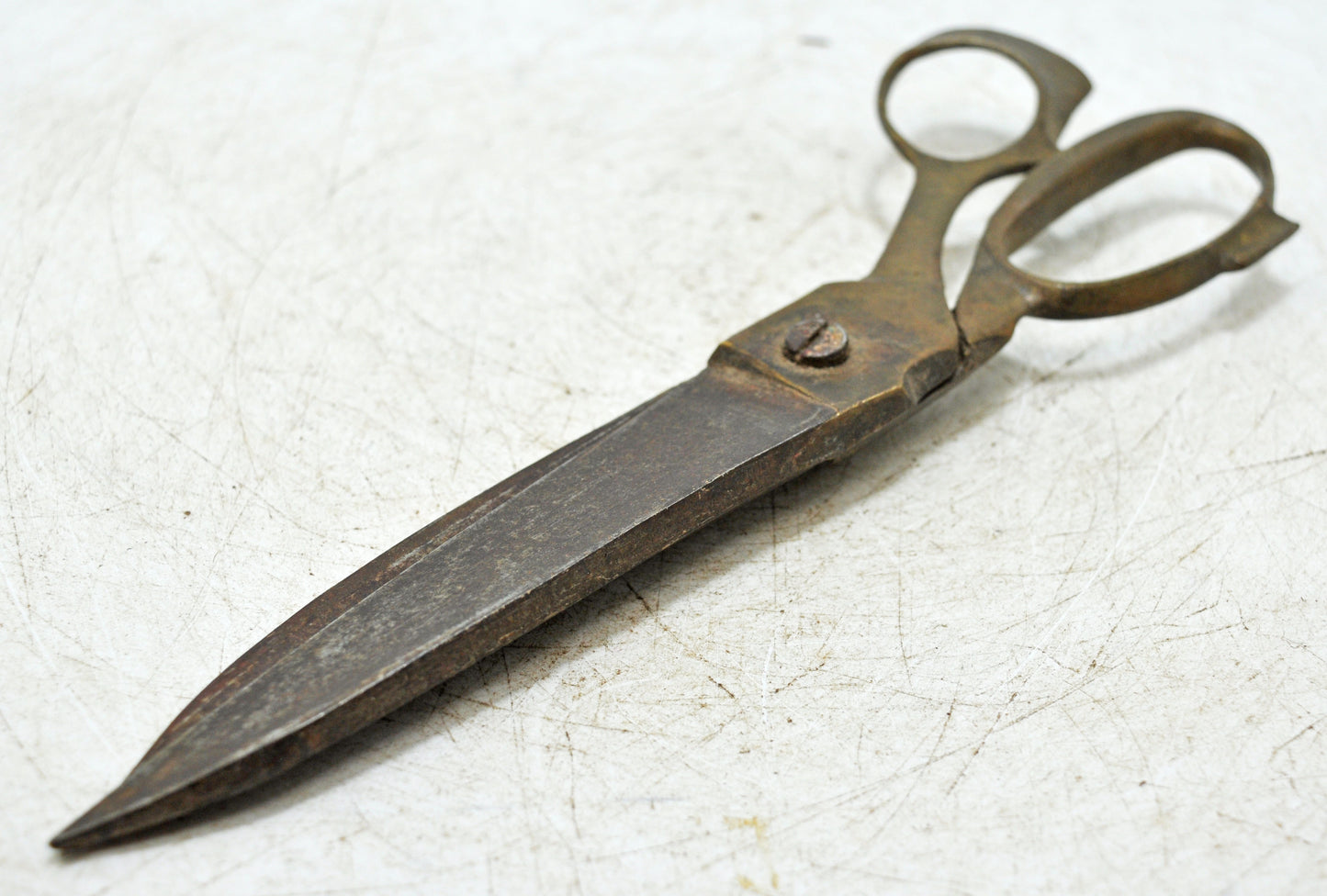 Antique Iron Brass Old Long Tailor's Scissors Original Old Hand Crafted
