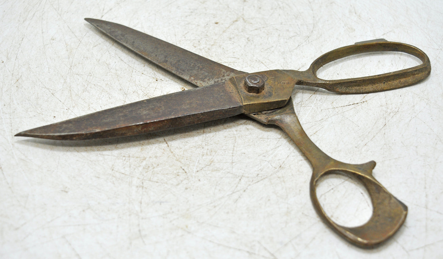 Antique Iron Brass Old Long Tailor's Scissors Original Old Hand Crafted