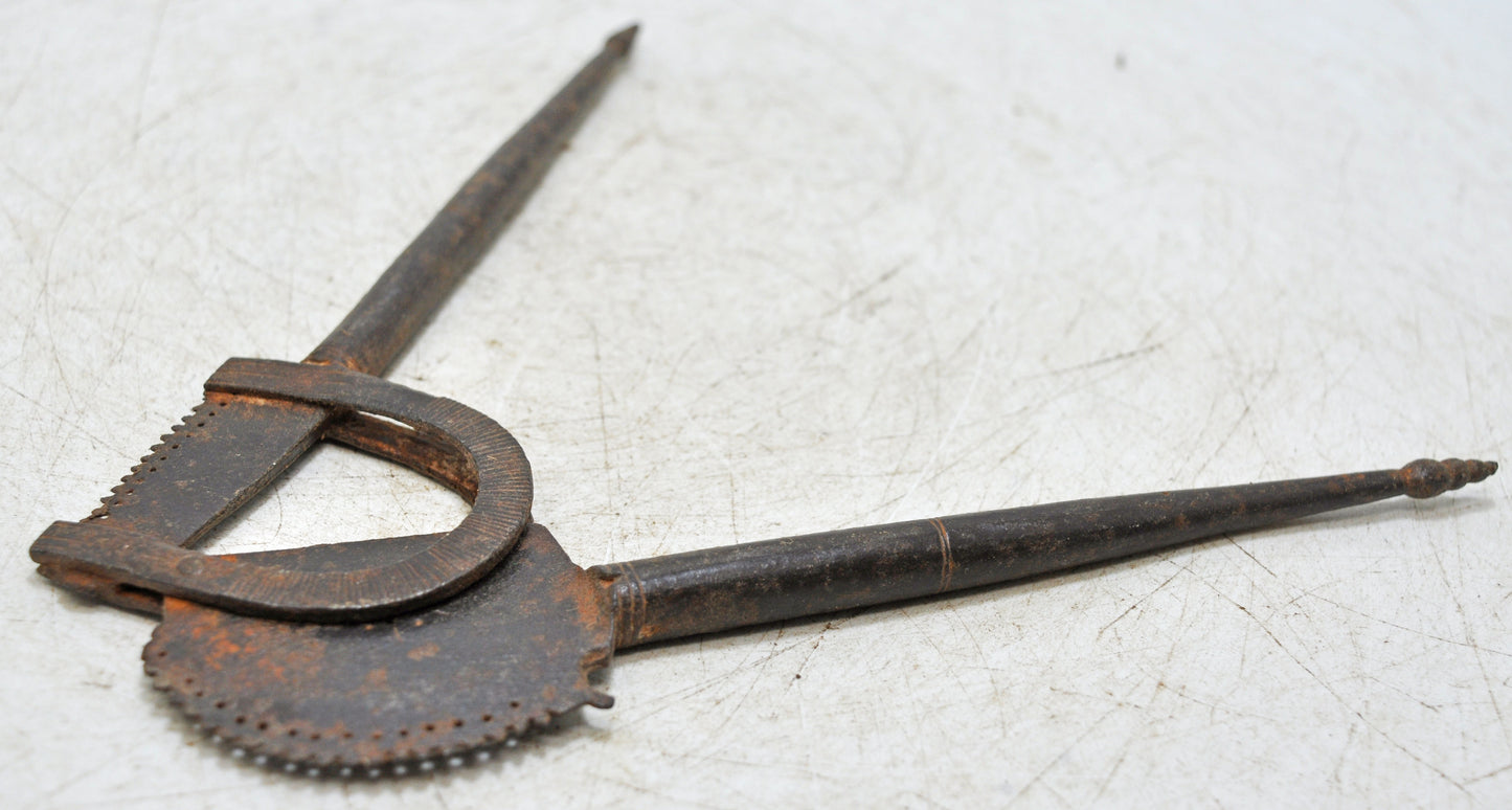 Antique Iron Betel Nut Cutter Sarota Original Old Hand Crafted Engraved