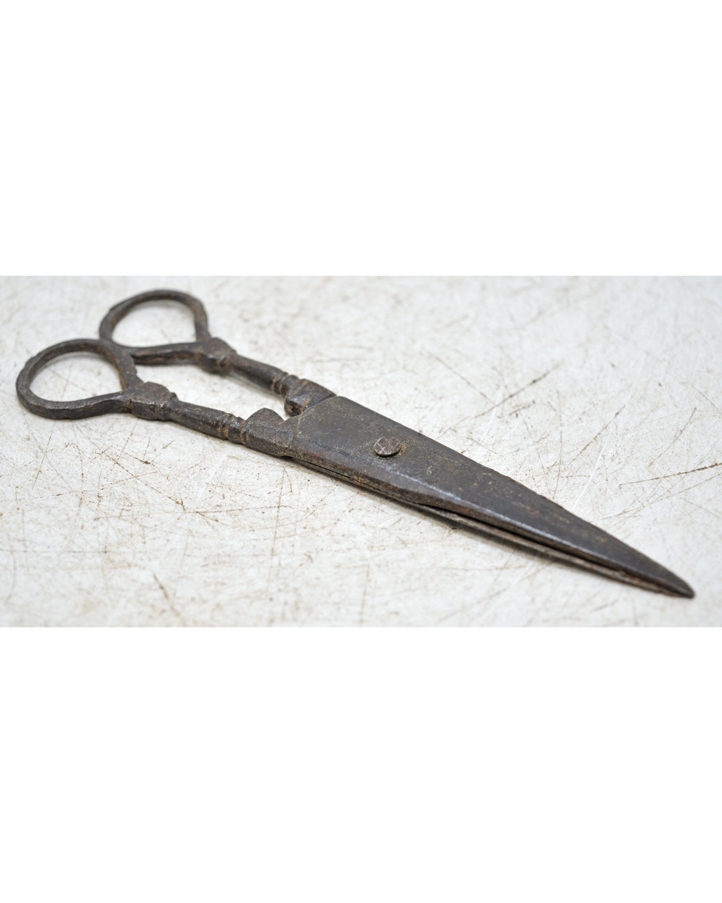 Antique Iron Small Scissors Original Old Hand Crafted Engraved