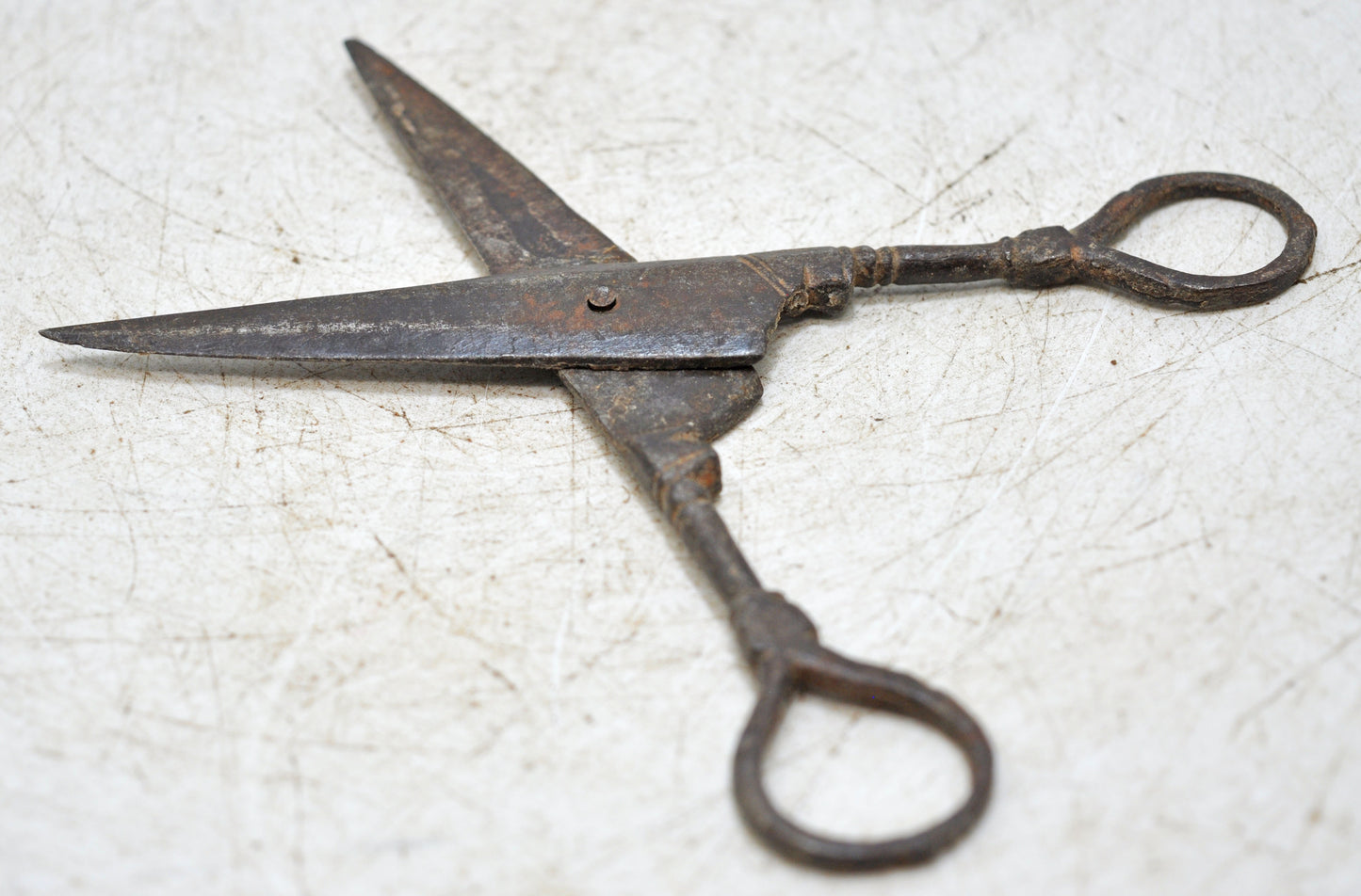 Antique Iron Small Scissors Original Old Hand Crafted Engraved