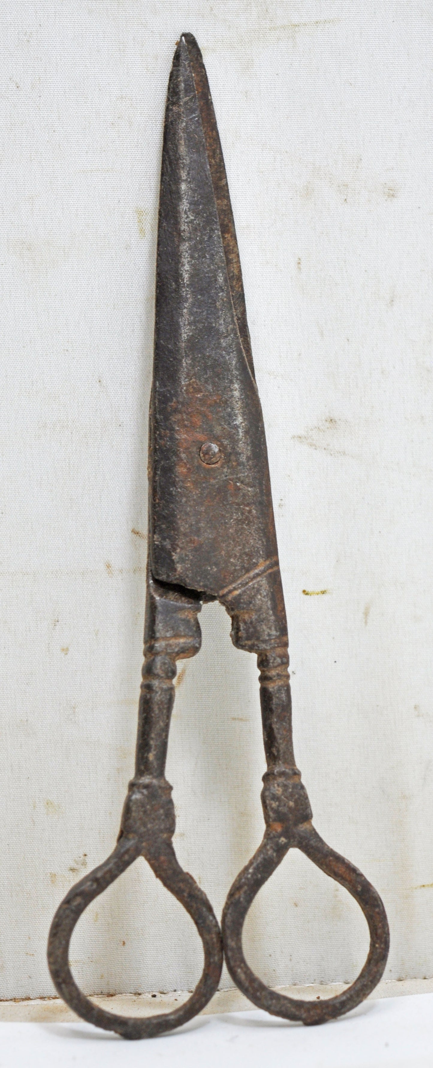 Antique Iron Small Scissors Original Old Hand Crafted Engraved