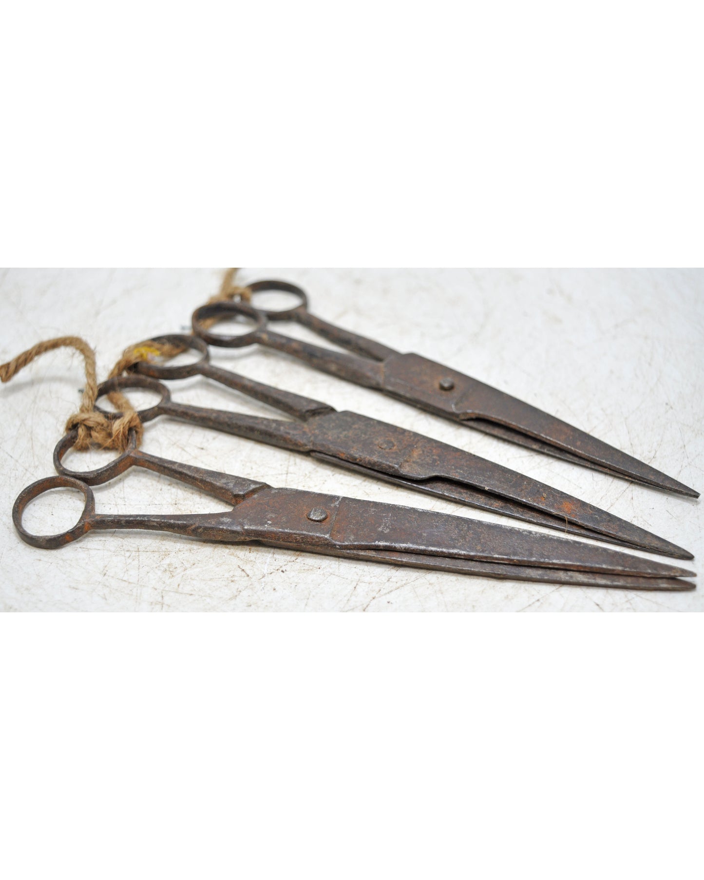 Lot of 3 Antique Iron Small Scissors Original Old Hand Crafted Engraved