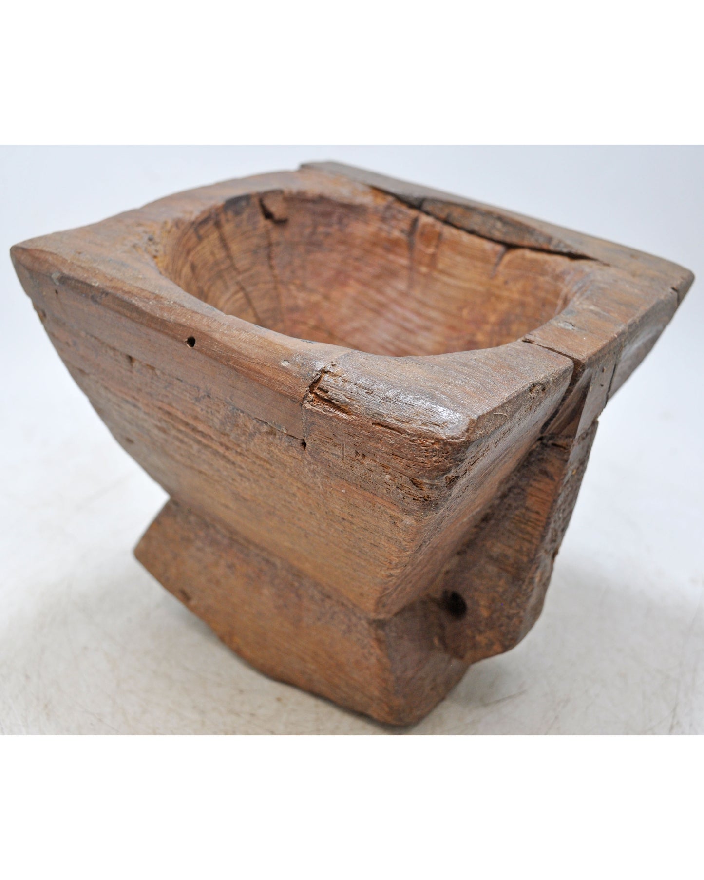 Antique Wooden Agricultural Seed Holder Bijni Original Old Hand Carved