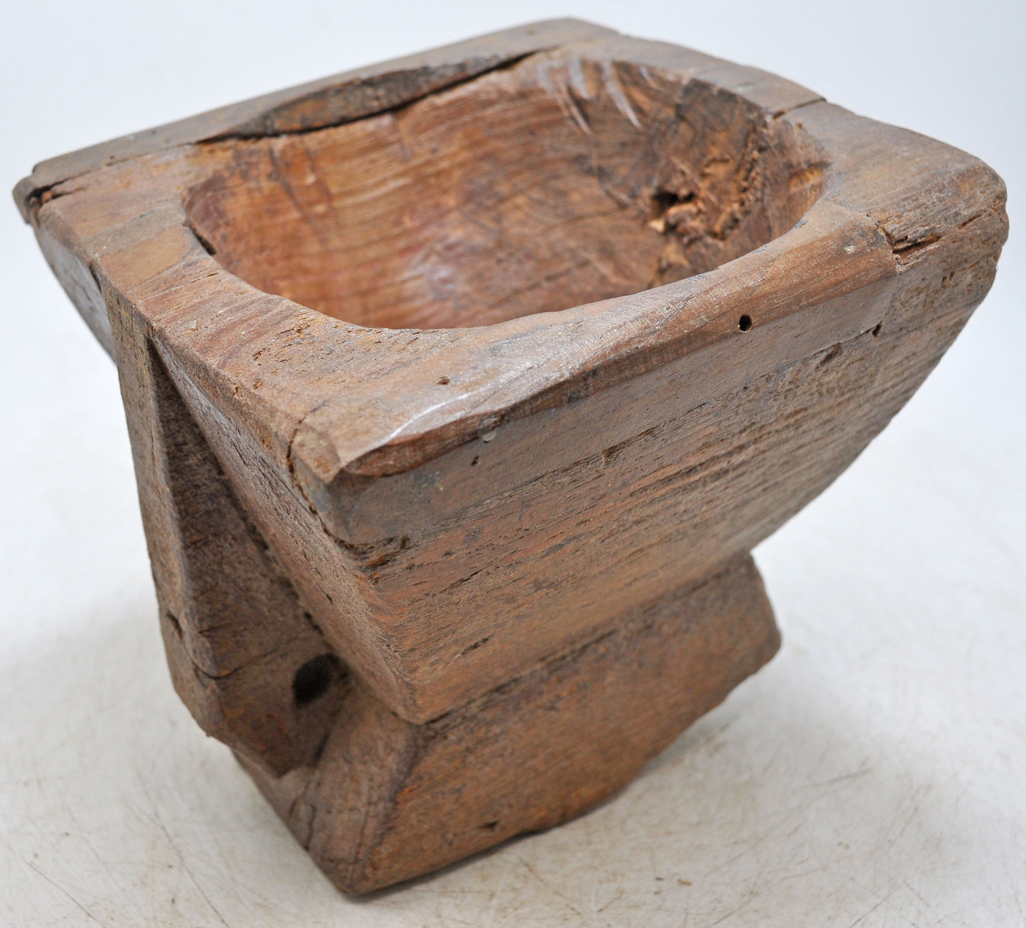 Antique Wooden Agricultural Seed Holder Bijni Original Old Hand Carved