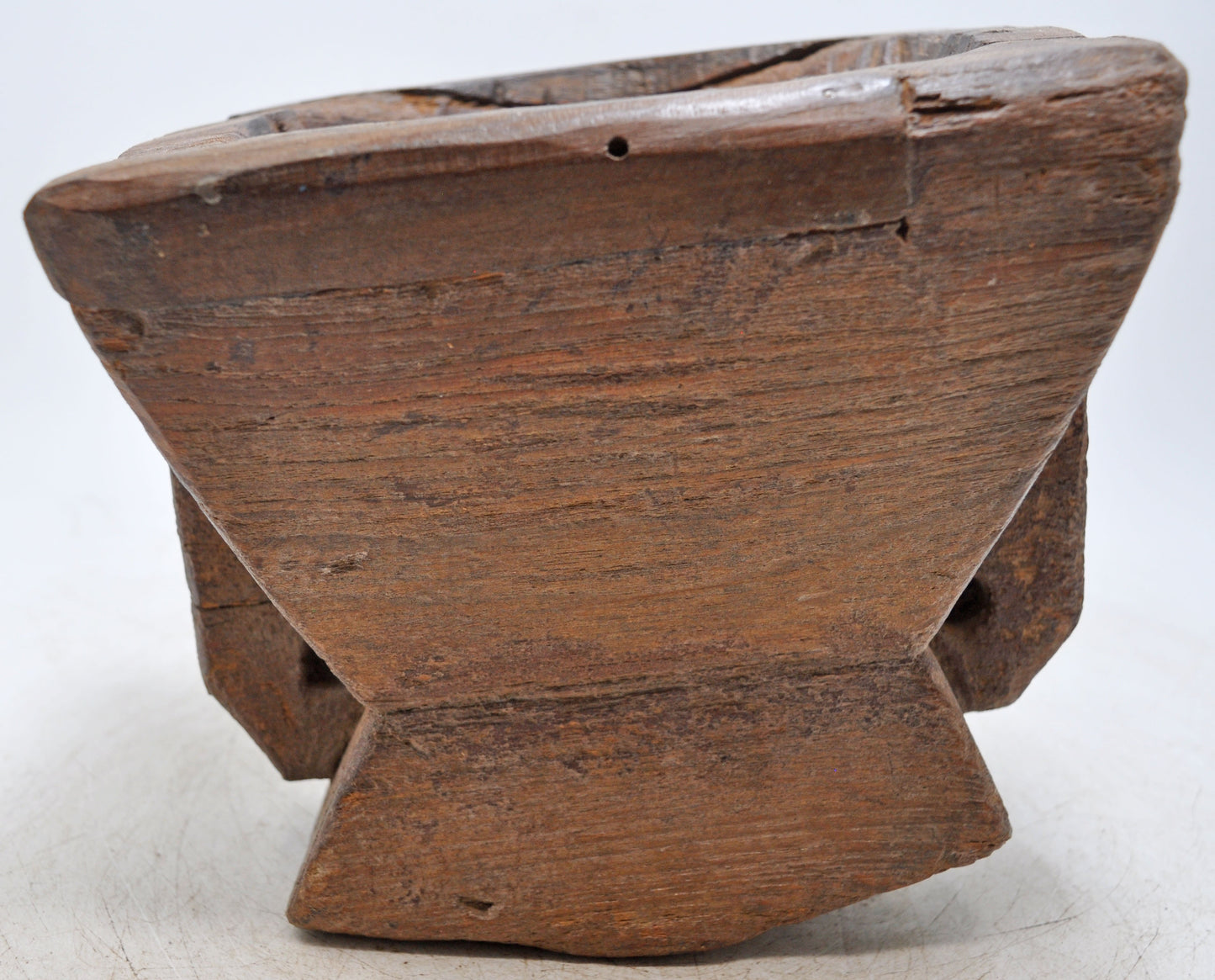 Antique Wooden Agricultural Seed Holder Bijni Original Old Hand Carved