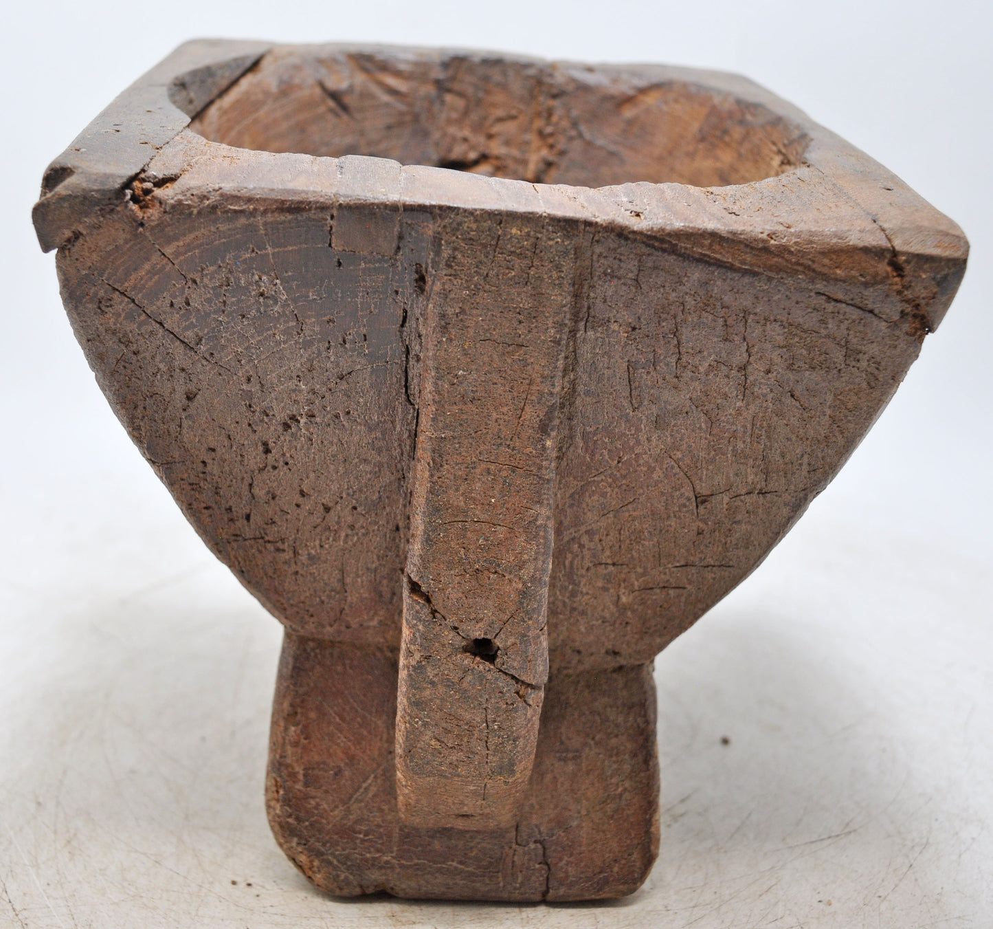 Antique Wooden Agricultural Seed Holder Bijni Original Old Hand Carved