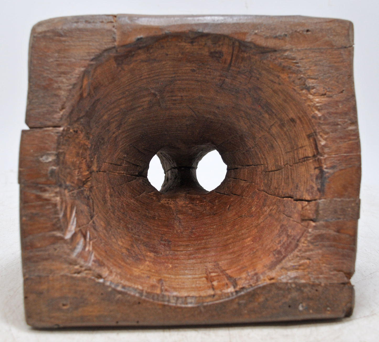 Antique Wooden Agricultural Seed Holder Bijni Original Old Hand Carved