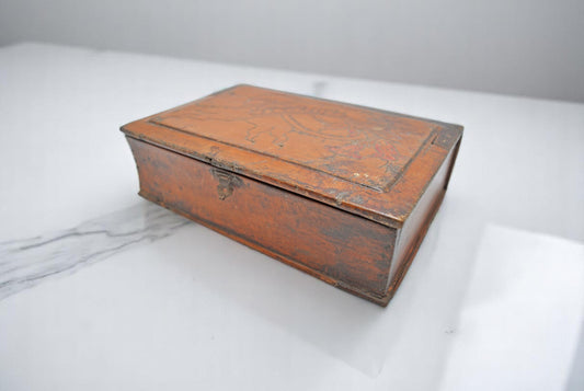 Antique Wooden Travelling Vanity Shaving Box Original Old Hand Crafted