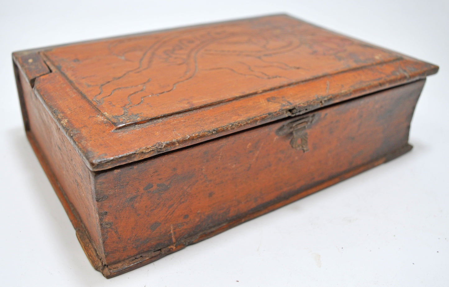 Antique Wooden Travelling Vanity Shaving Box Original Old Hand Crafted