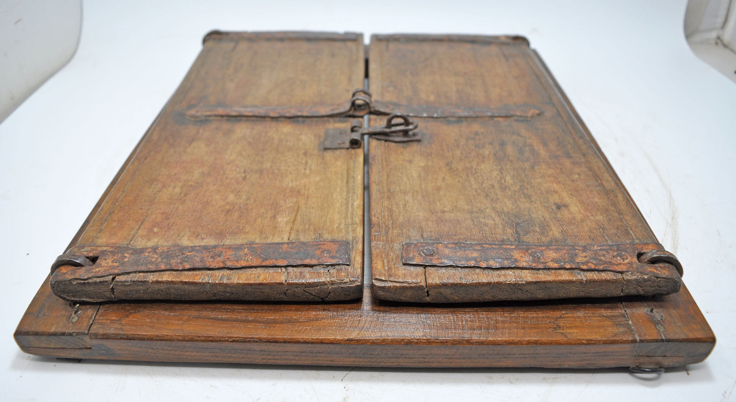 Antique Wooden Wall Décor Window Panel Frame Original Old Hand Crafted