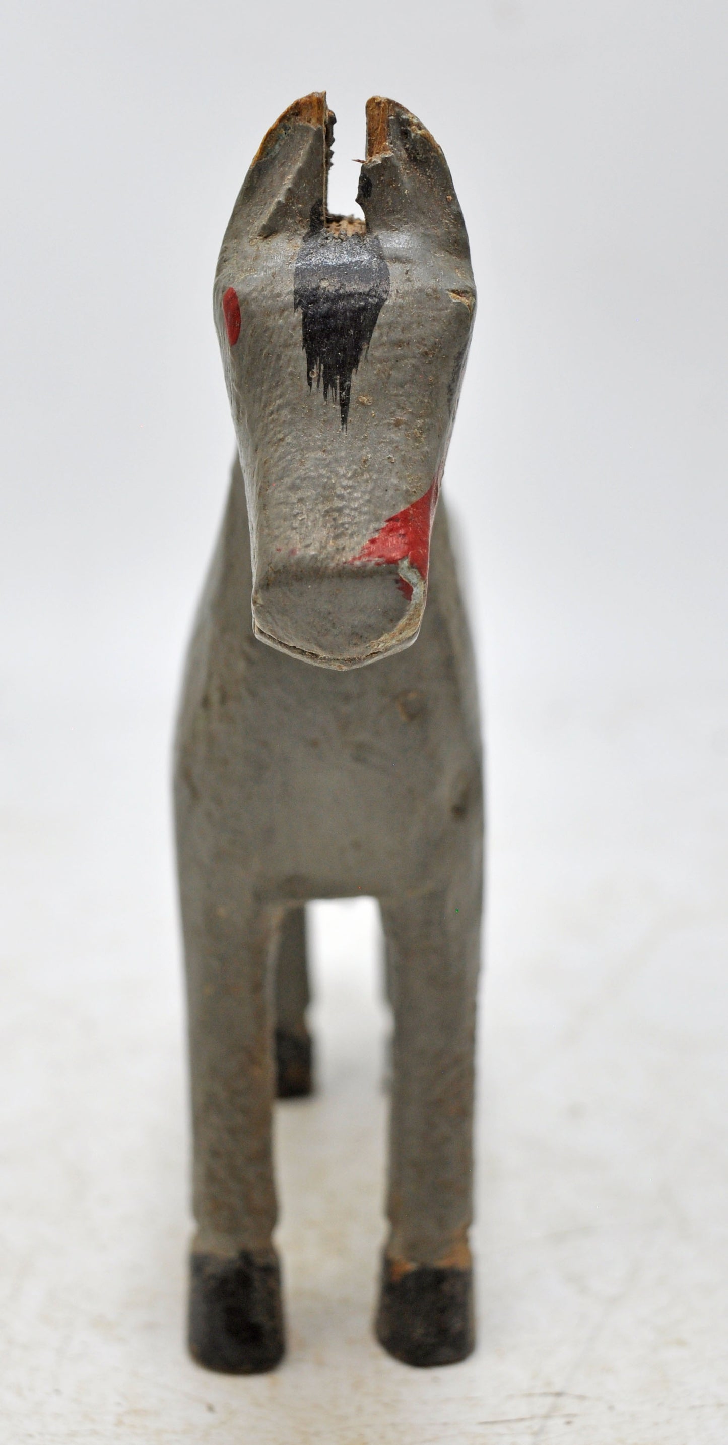 Hand Carved Wooden Standing Horse Figurine Rustic Painted