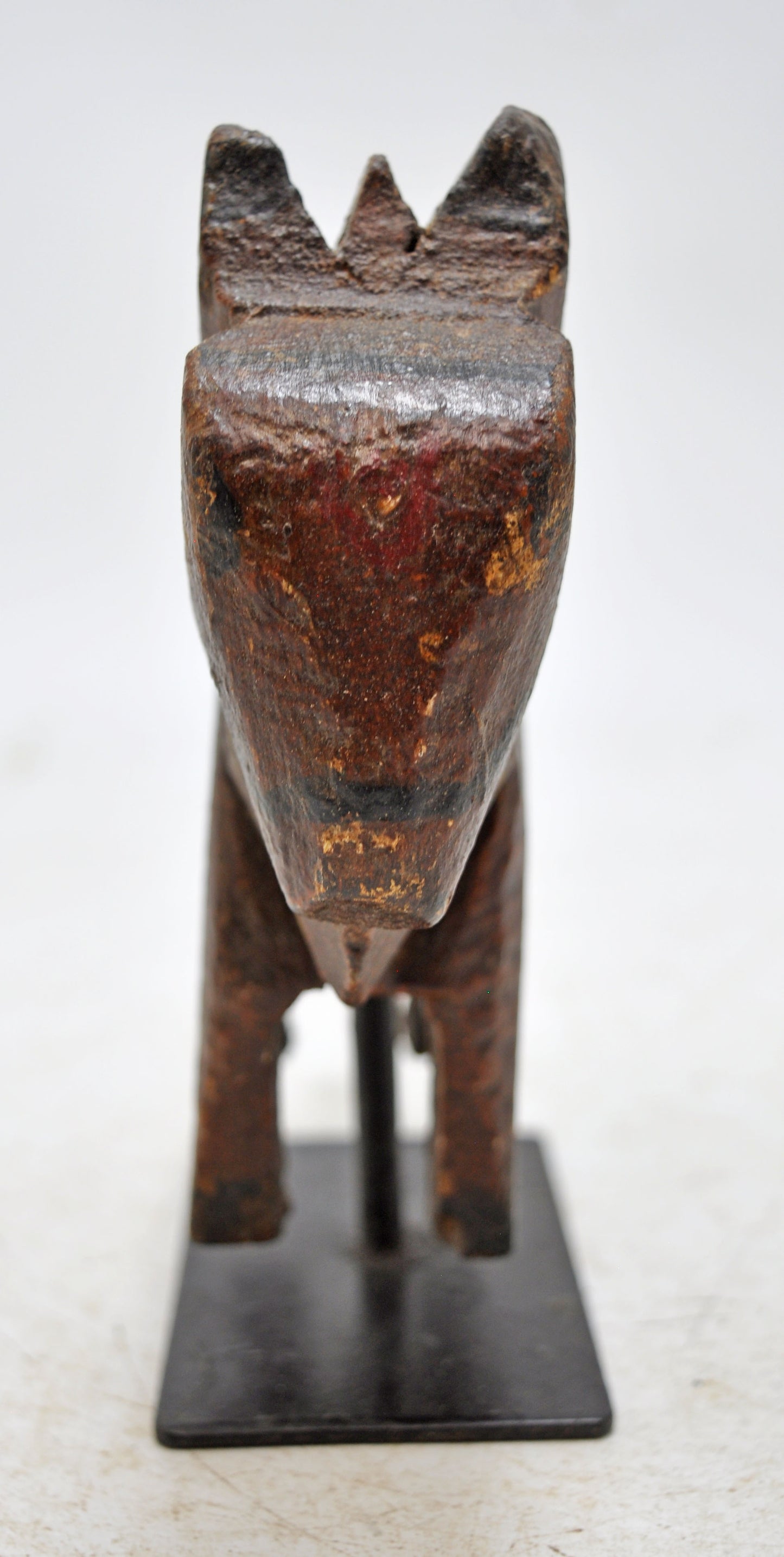 Antique Wooden Holy Cow Nandi Figurine Original Old Hand Carved