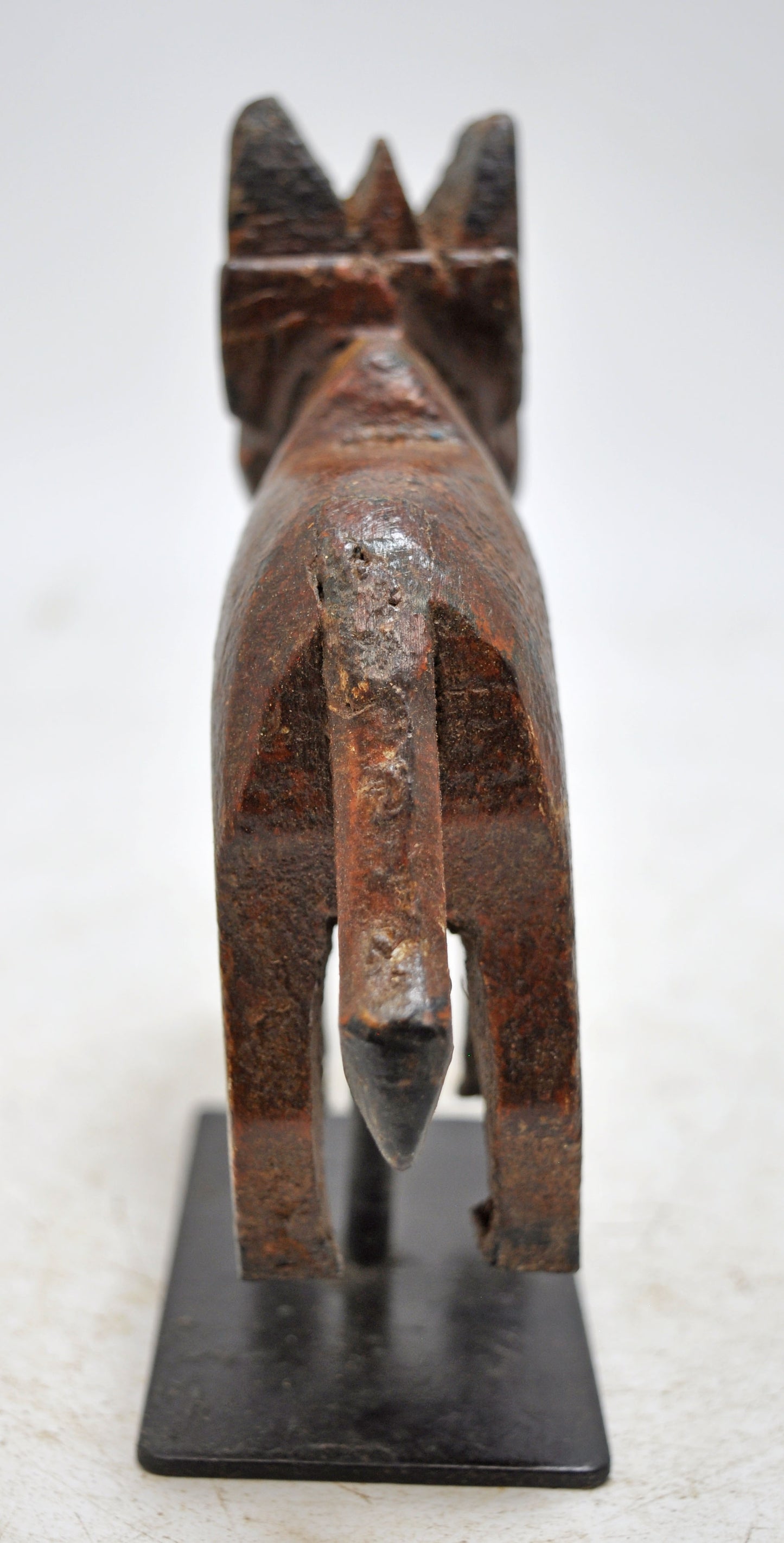 Antique Wooden Holy Cow Nandi Figurine Original Old Hand Carved