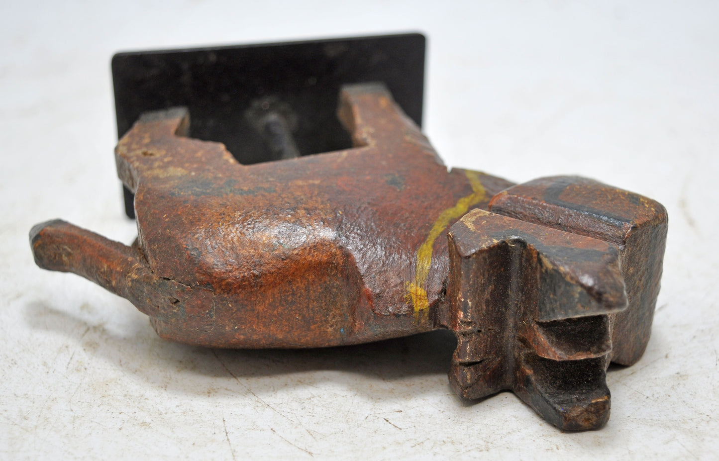 Antique Wooden Holy Cow Nandi Figurine Original Old Hand Carved