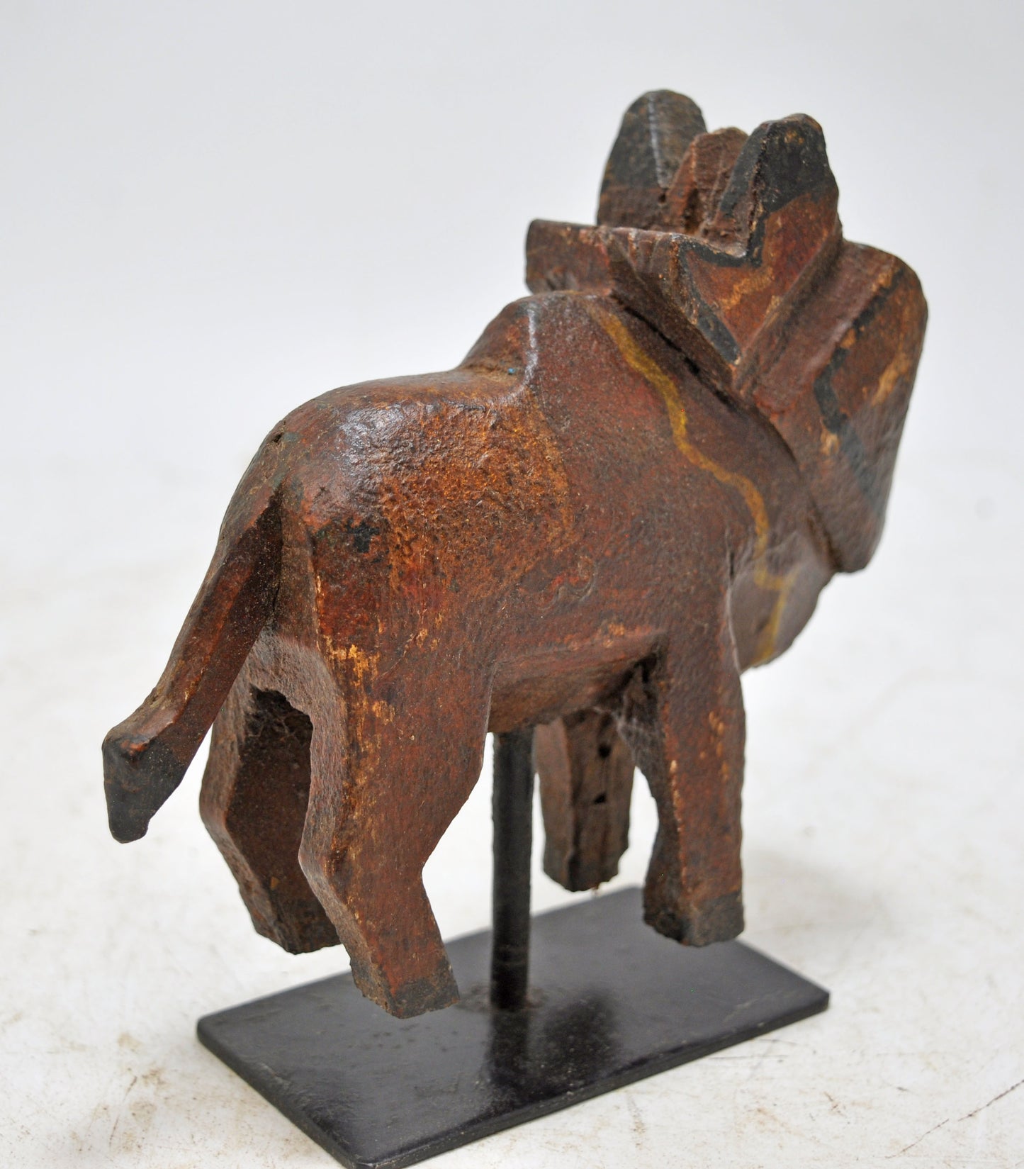 Antique Wooden Holy Cow Nandi Figurine Original Old Hand Carved