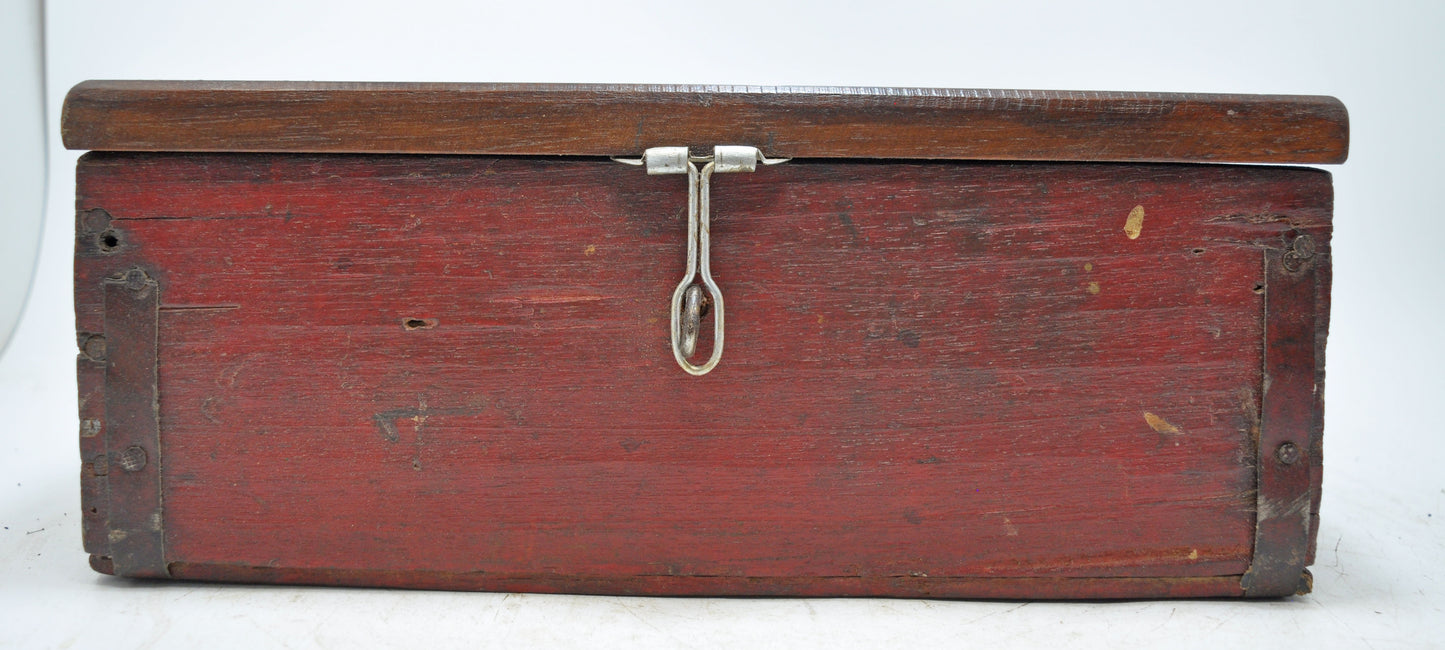 Antique Wooden Storage Chest Box Original Old Hand Crafted