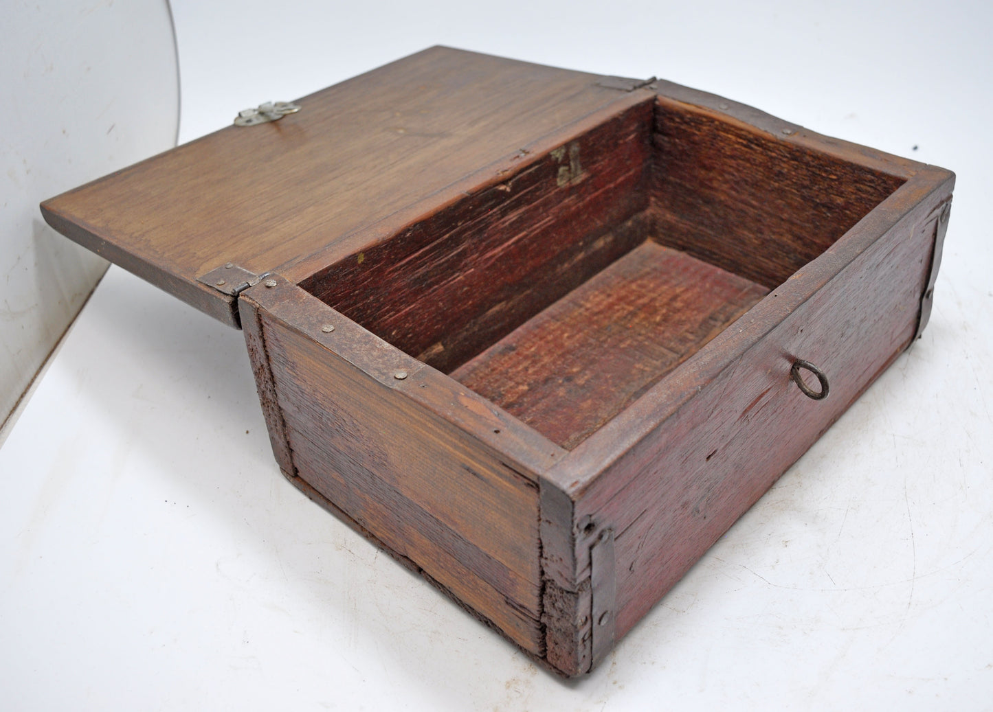 Antique Wooden Storage Chest Box Original Old Hand Crafted