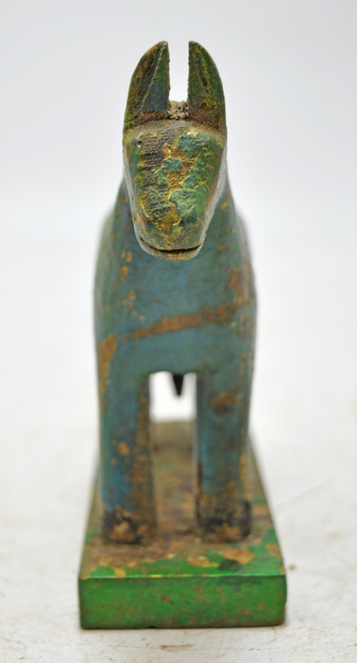 Hand Carved Wooden Small Size Standing Horse Figurine Rustic Hand Painted