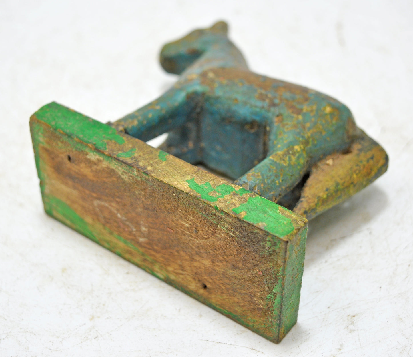 Hand Carved Wooden Small Size Standing Horse Figurine Rustic Hand Painted