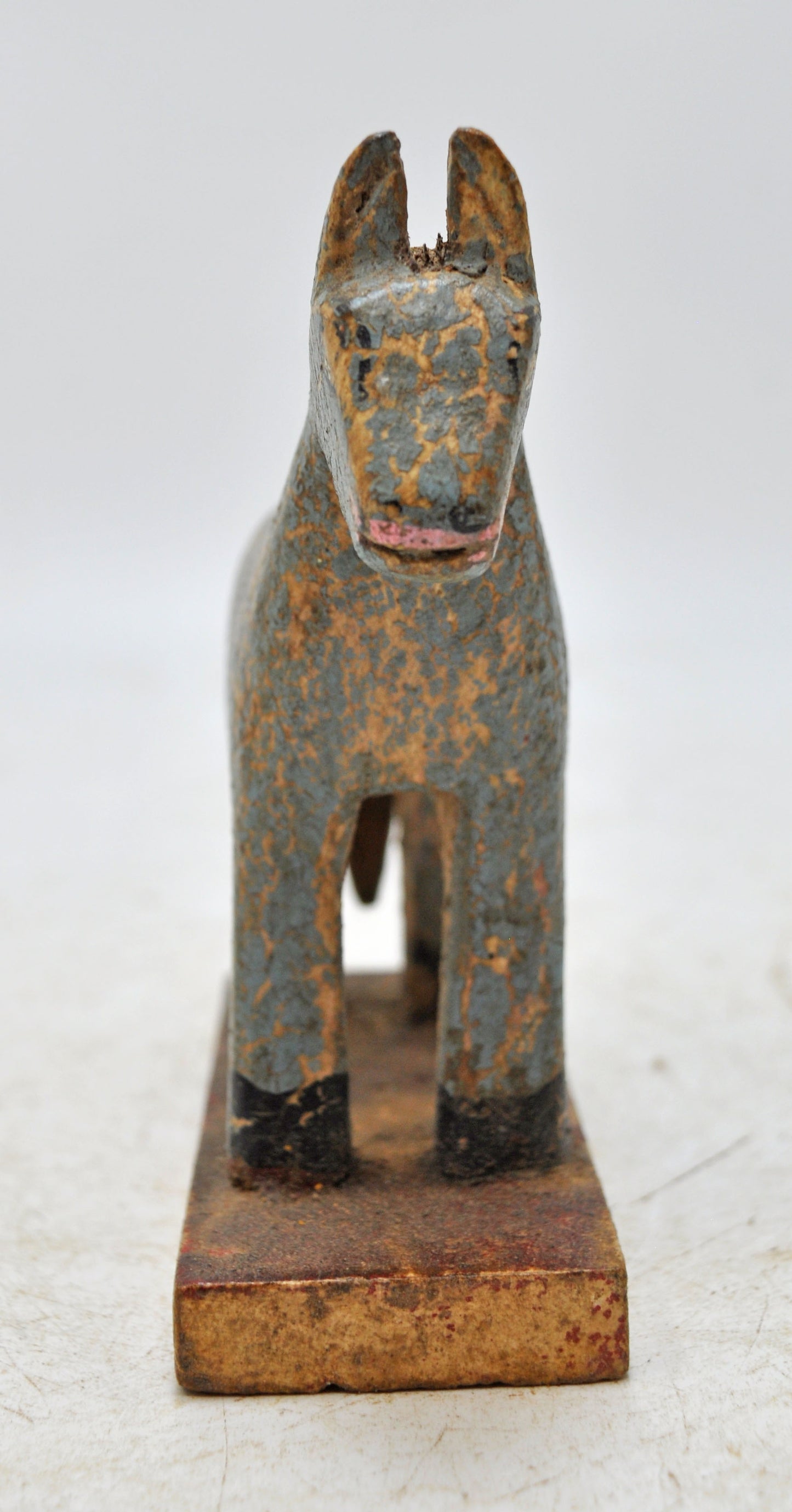 Hand Carved Wooden Small Size Standing Horse Figurine Rustic Hand Painted