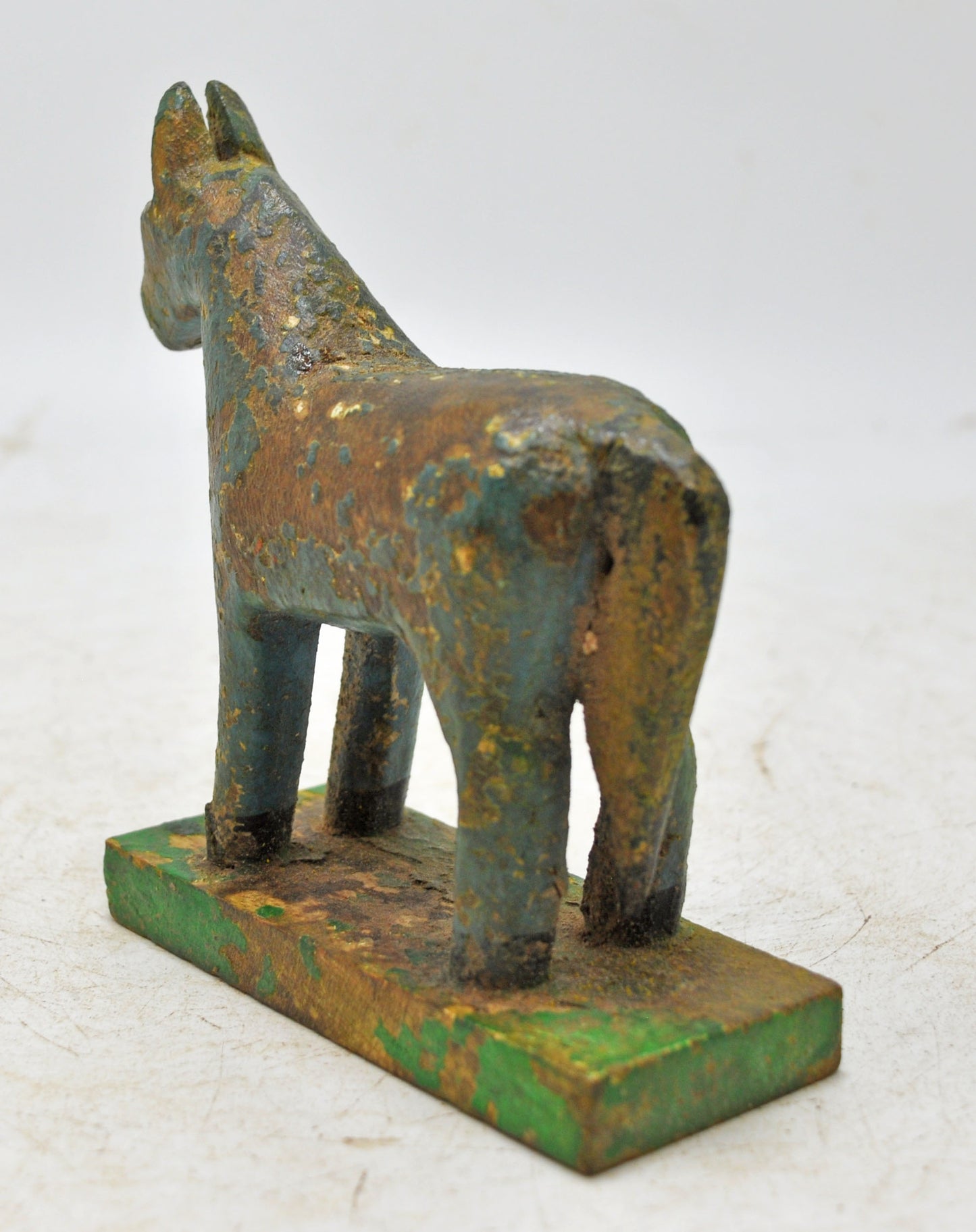 Hand Carved Wooden Small Size Standing Horse Figurine Rustic Hand Painted