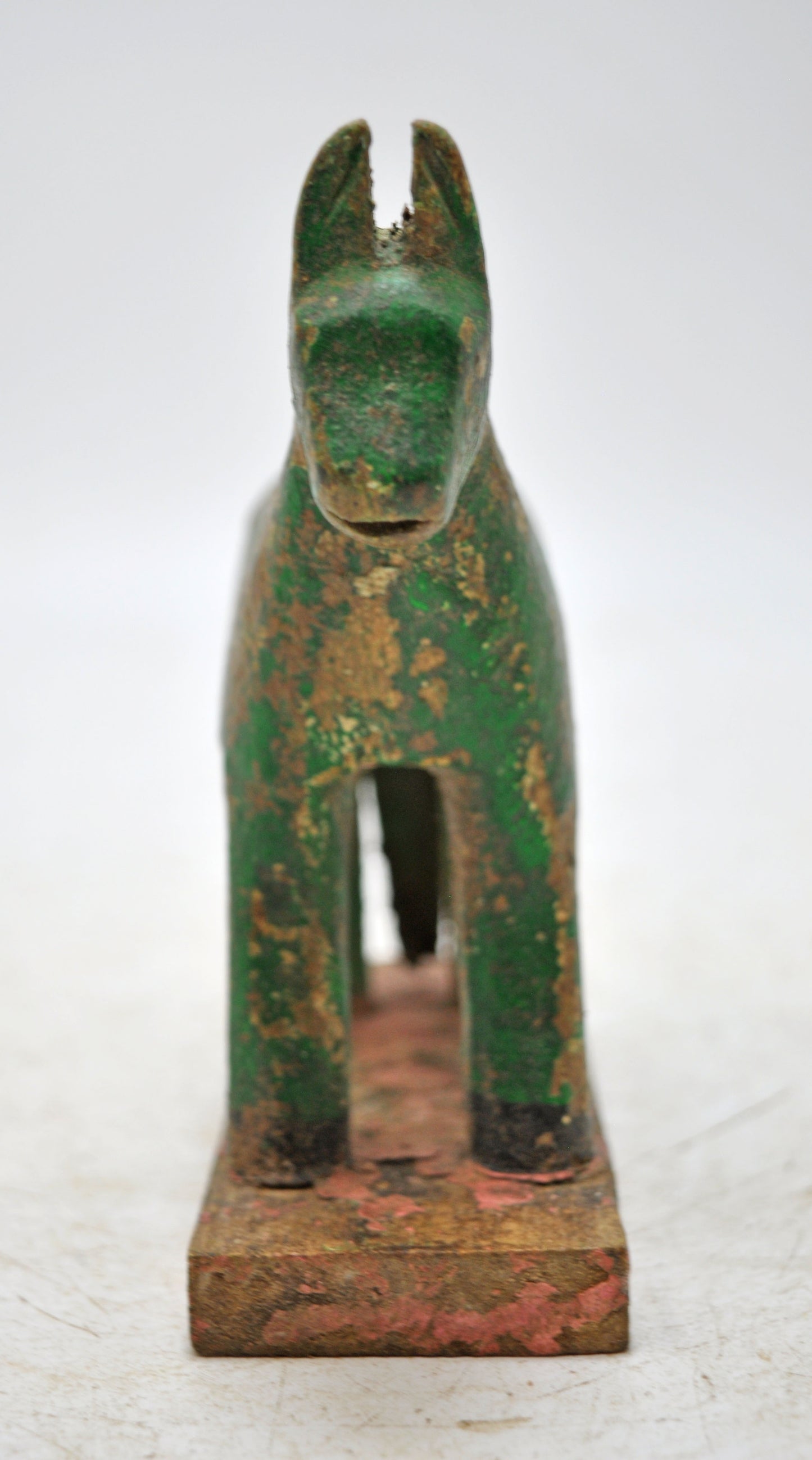 Hand Carved Wooden Small Size Standing Horse Figurine Rustic Hand Painted