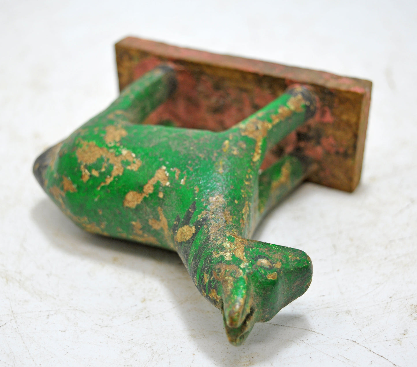 Hand Carved Wooden Small Size Standing Horse Figurine Rustic Hand Painted