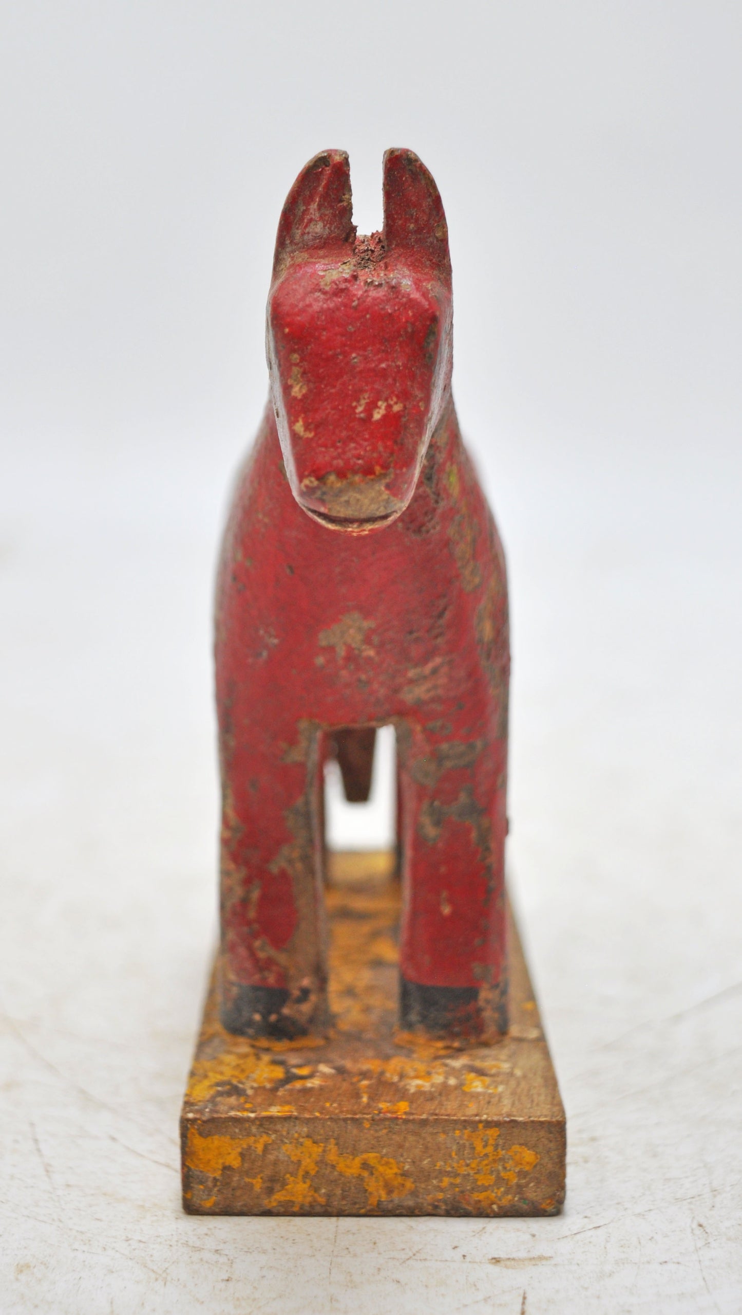Hand Carved Wooden Small Size Standing Horse Figurine Rustic Hand Painted