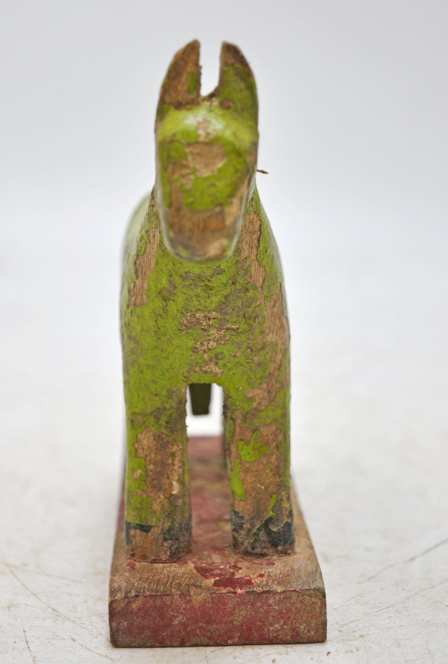 Hand Carved Wooden Small Size Standing Horse Figurine Rustic Hand Painted