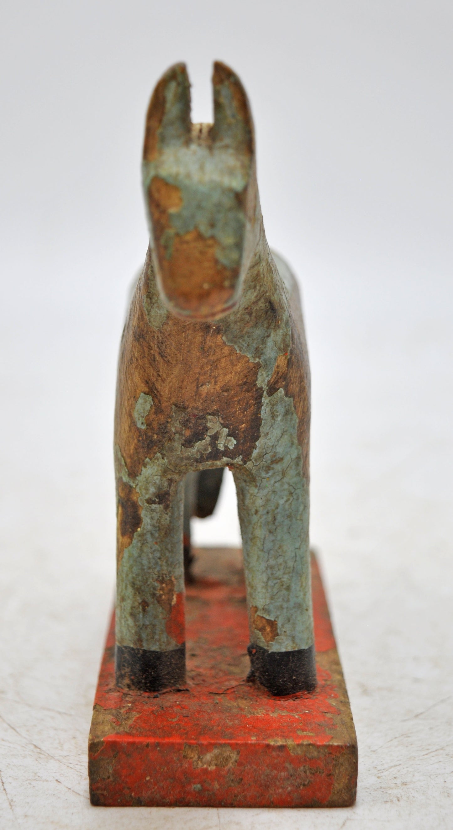 Hand Carved Wooden Small Size Standing Horse Figurine Rustic Hand Painted