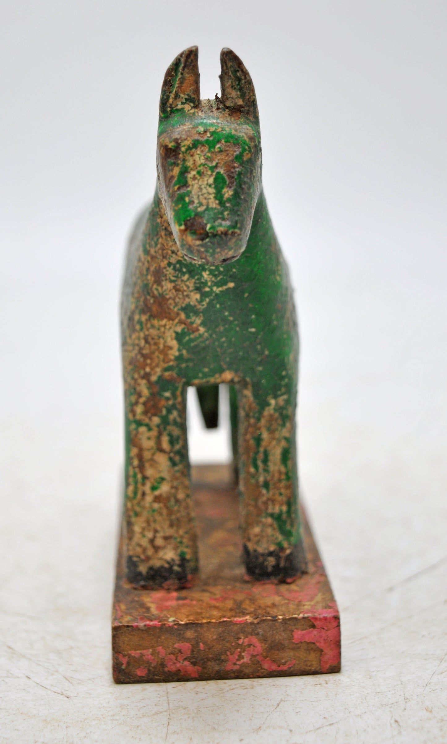 Hand Carved Wooden Small Size Standing Horse Figurine Rustic Hand Painted