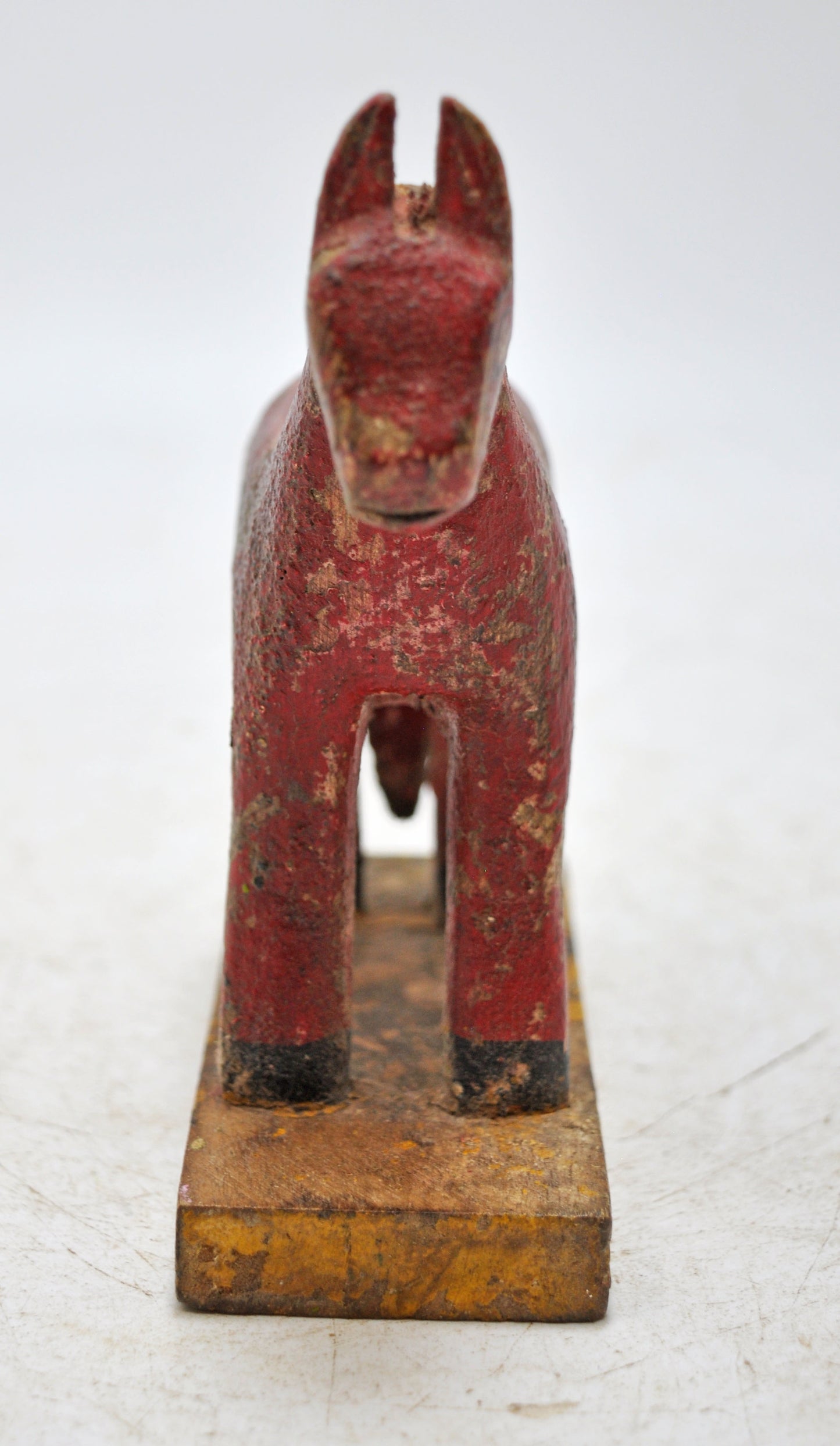 Hand Carved Wooden Small Size Standing Horse Figurine Rustic Hand Painted