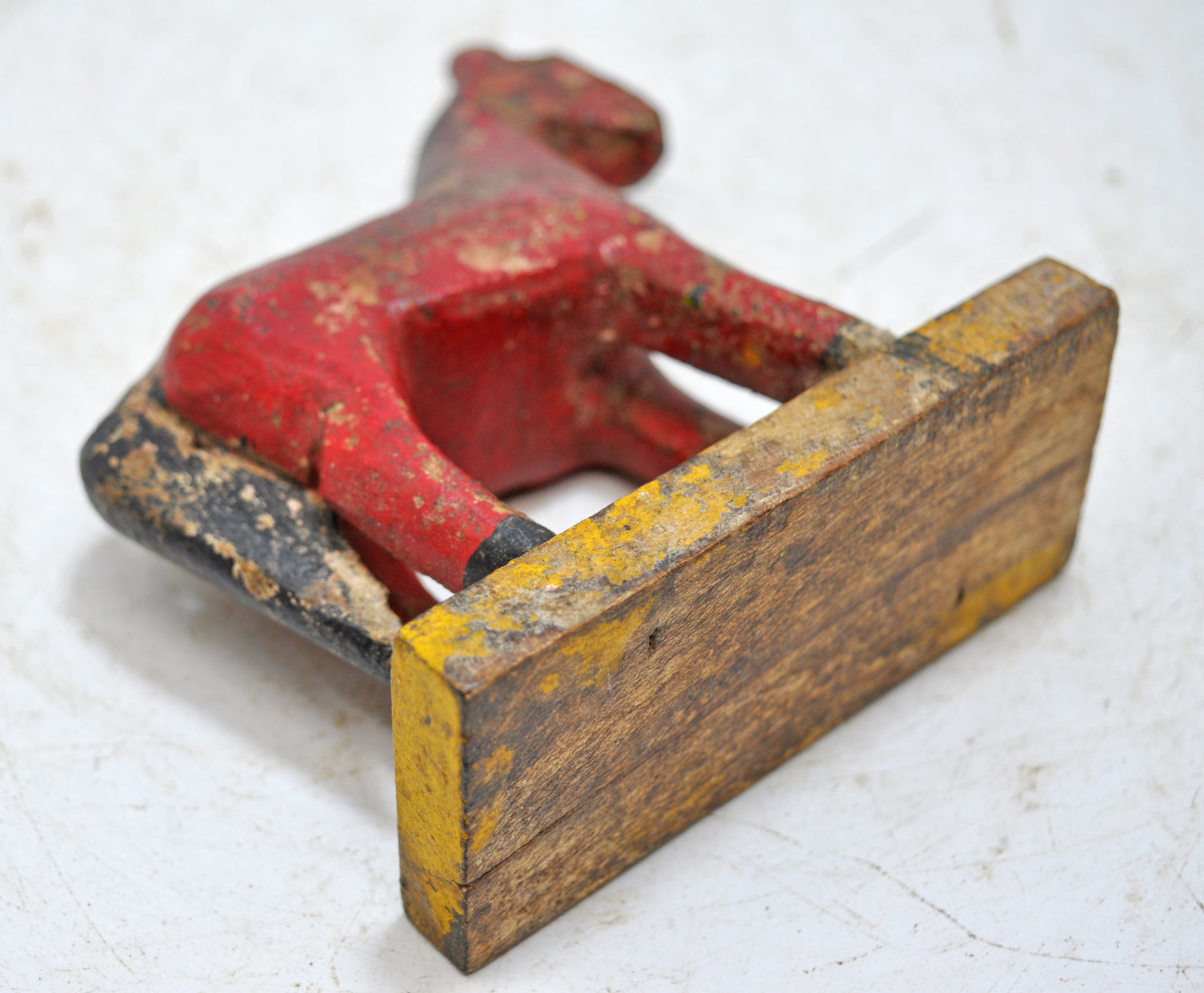 Hand Carved Wooden Small Size Standing Horse Figurine Rustic Hand Painted