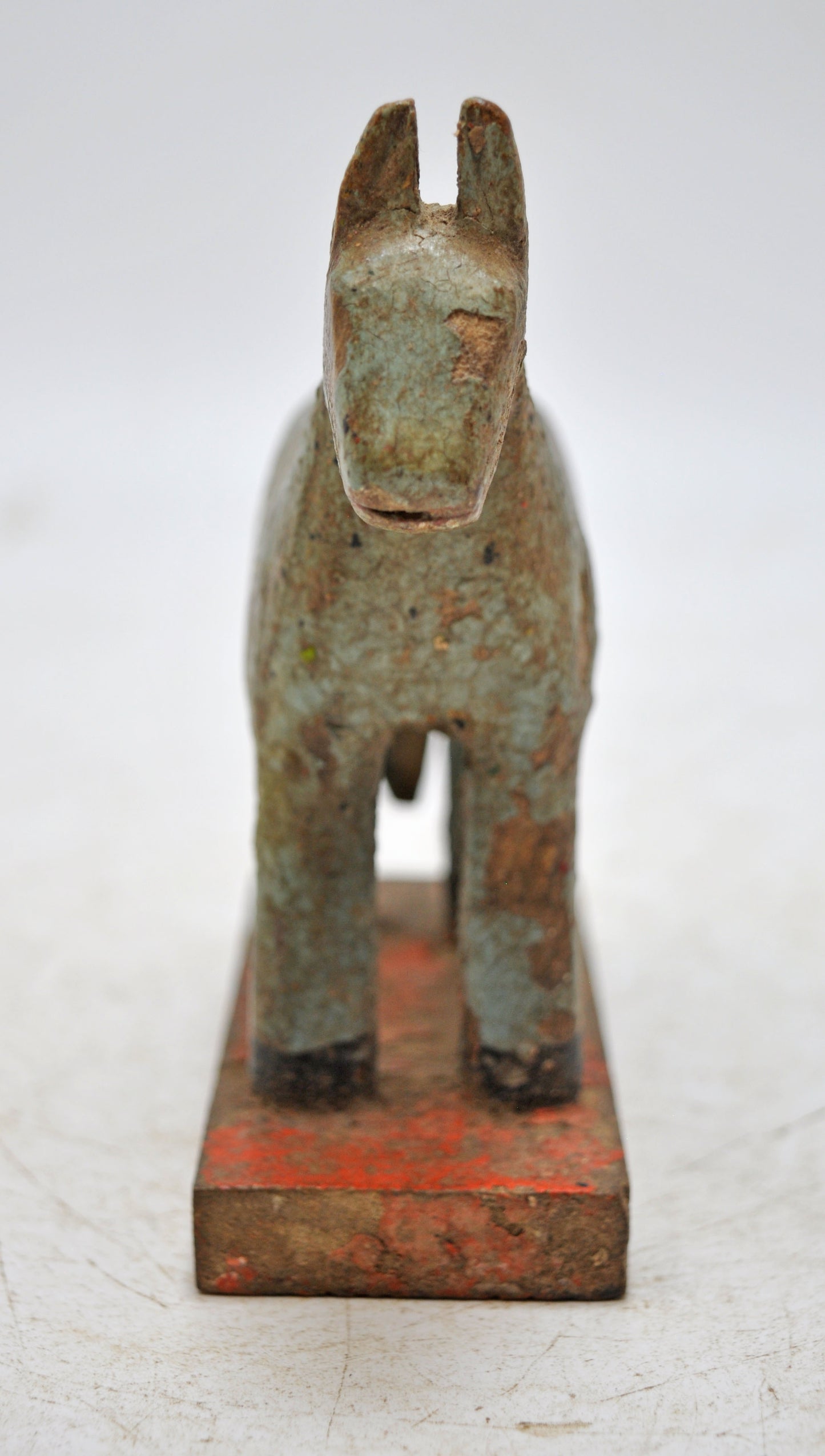 Hand Carved Wooden Small Size Standing Horse Figurine Rustic Hand Painted
