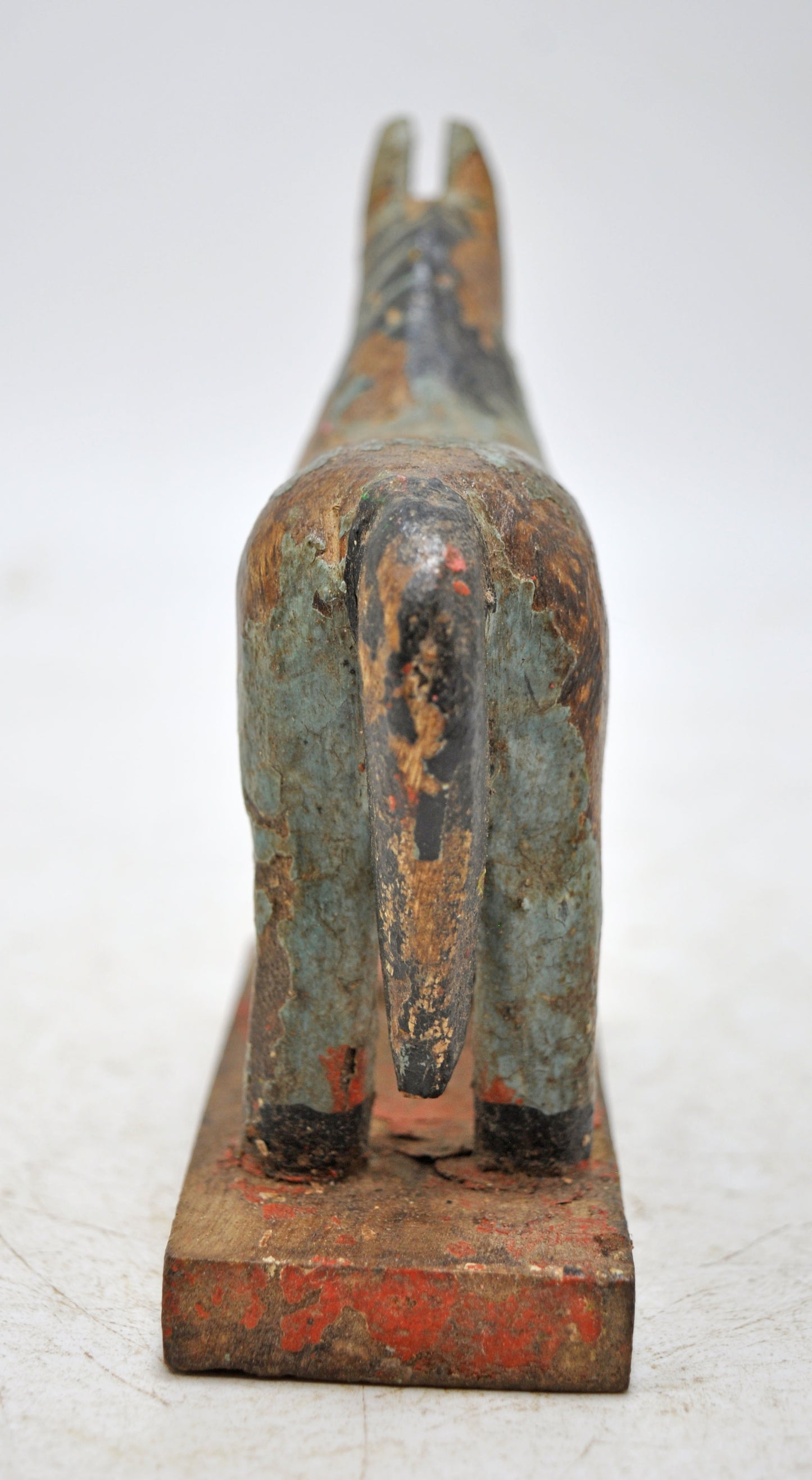 Hand Carved Wooden Small Size Standing Horse Figurine Rustic Hand Painted