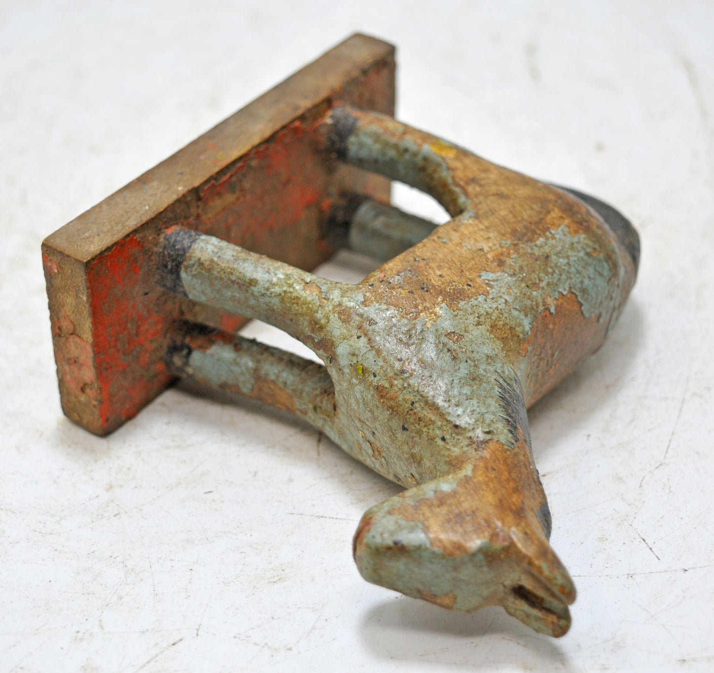 Hand Carved Wooden Small Size Standing Horse Figurine Rustic Hand Painted