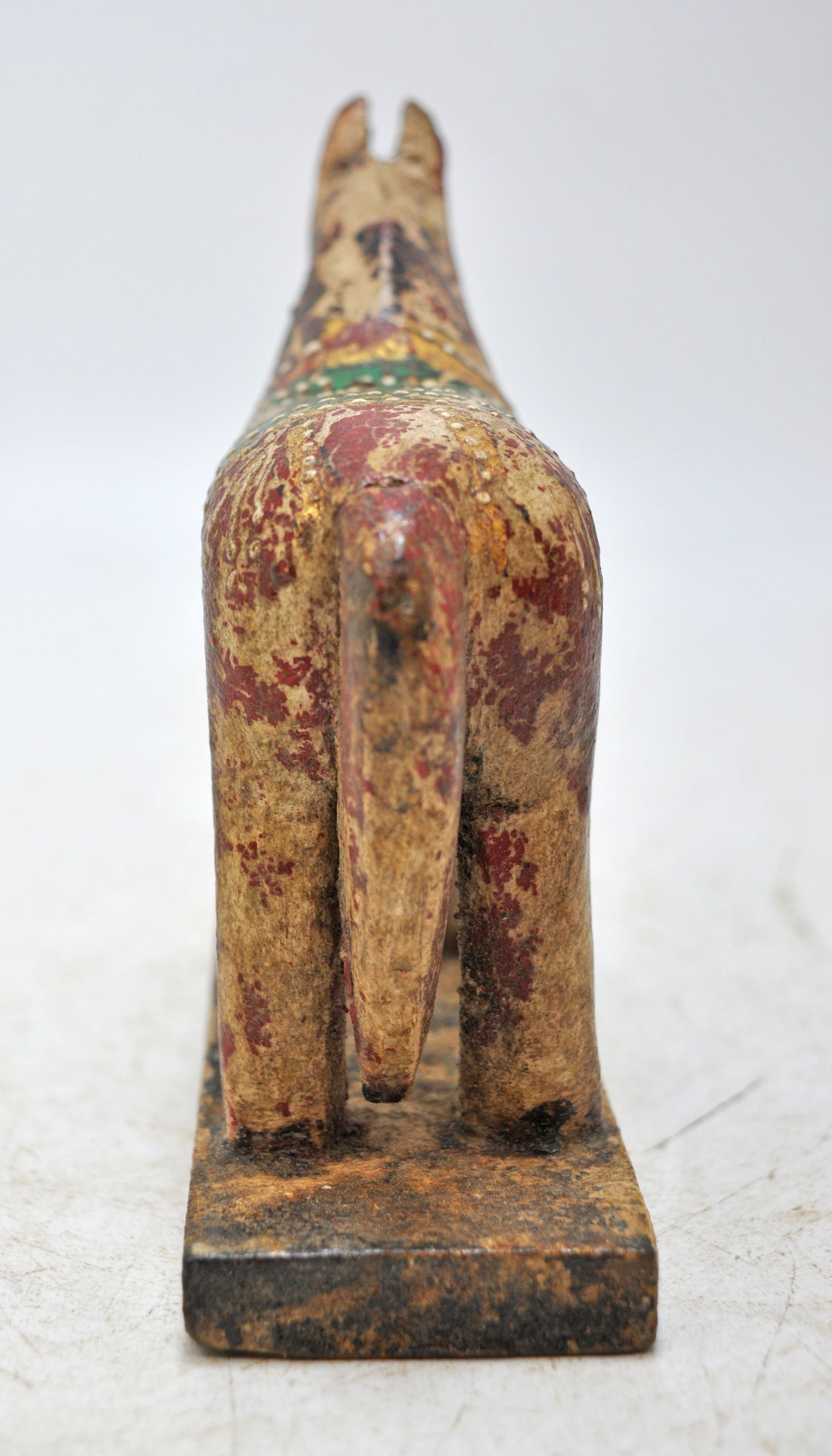 Hand Carved Wooden Small Size Standing Horse Figurine Rustic Hand Painted