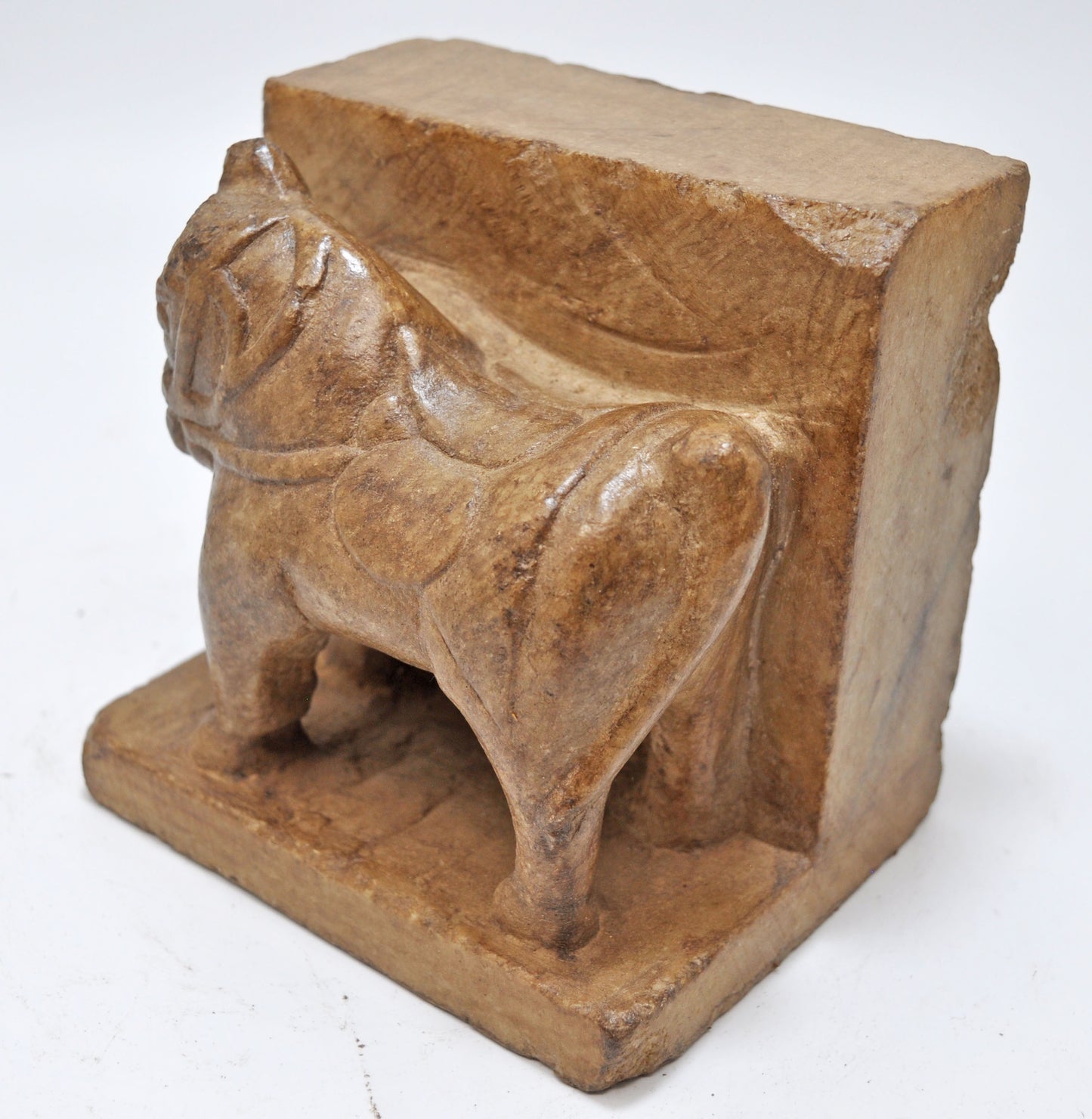 Vintage White Marble Horse Figurine Book End Original Old Fine Hand Carved