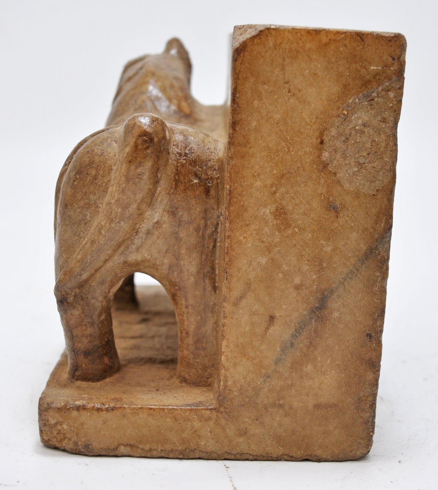Vintage White Marble Horse Figurine Book End Original Old Fine Hand Carved