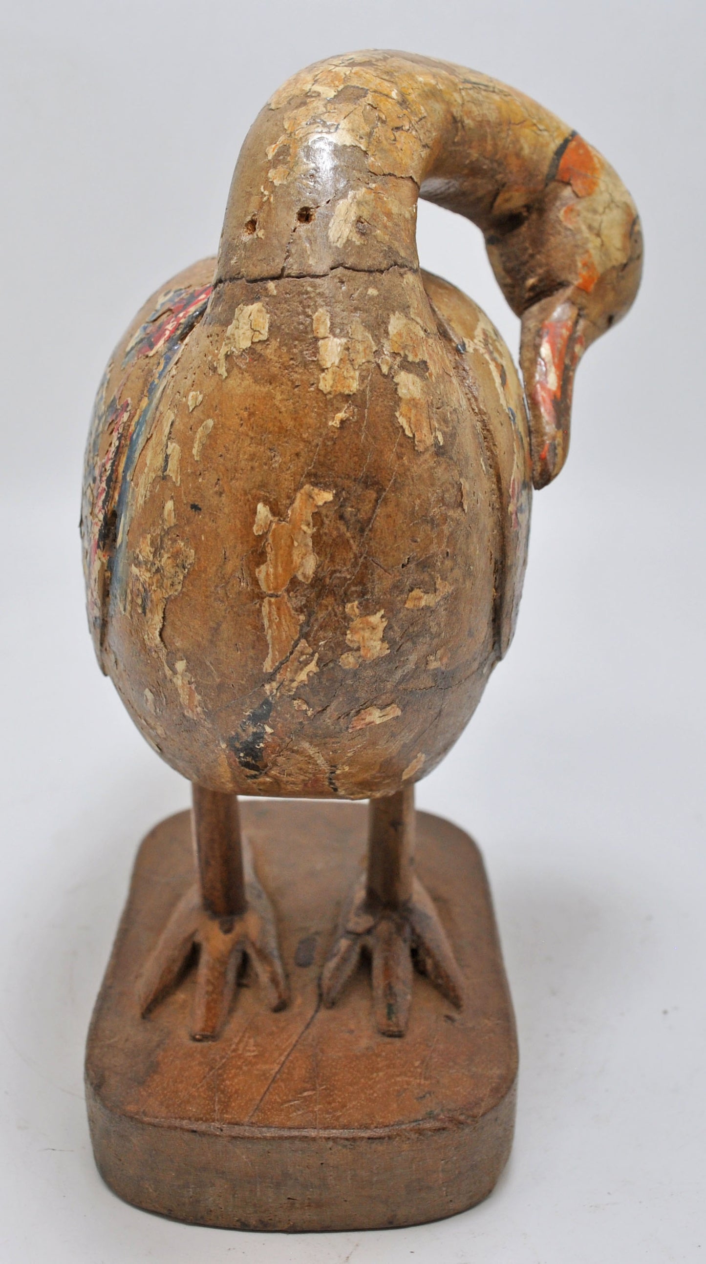 Hand Carved Wooden Duck Figurine Fine Carved Rustic Hand Painted