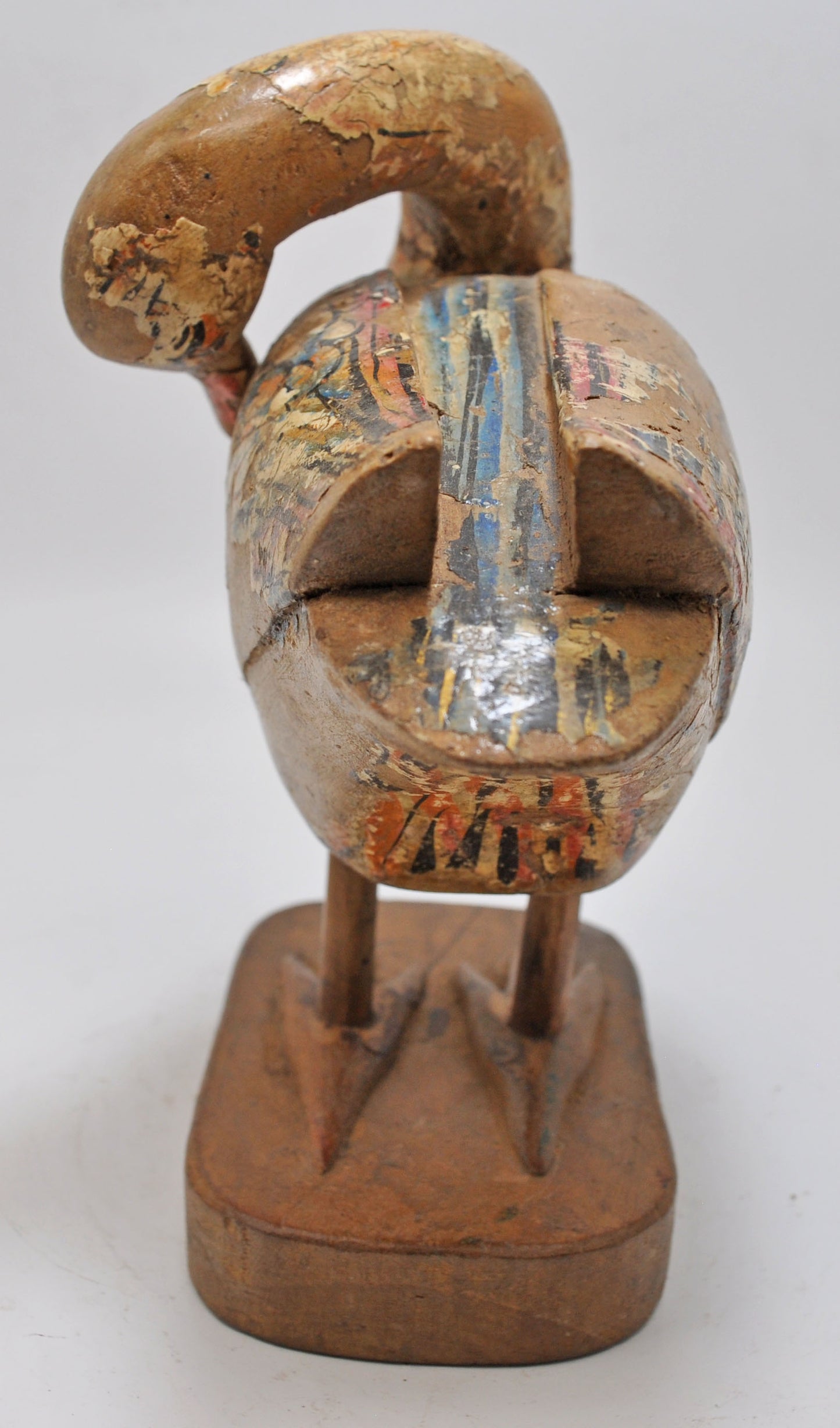 Hand Carved Wooden Duck Figurine Fine Carved Rustic Hand Painted