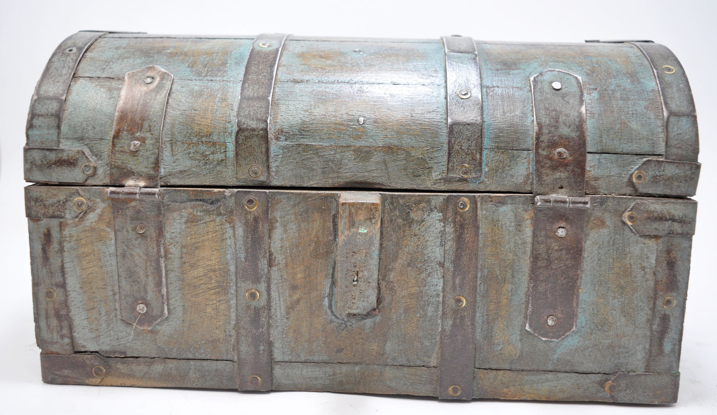 Vintage Wooden Half Round Top Storage Box Original Old Hand Crafted Rustic