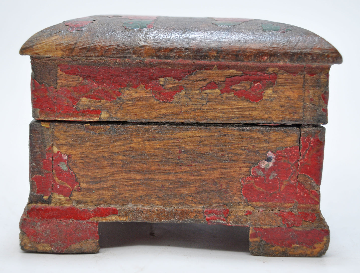 Vintage Wooden Small Storage Jewellery Box Original Old Hand Crafted Painted